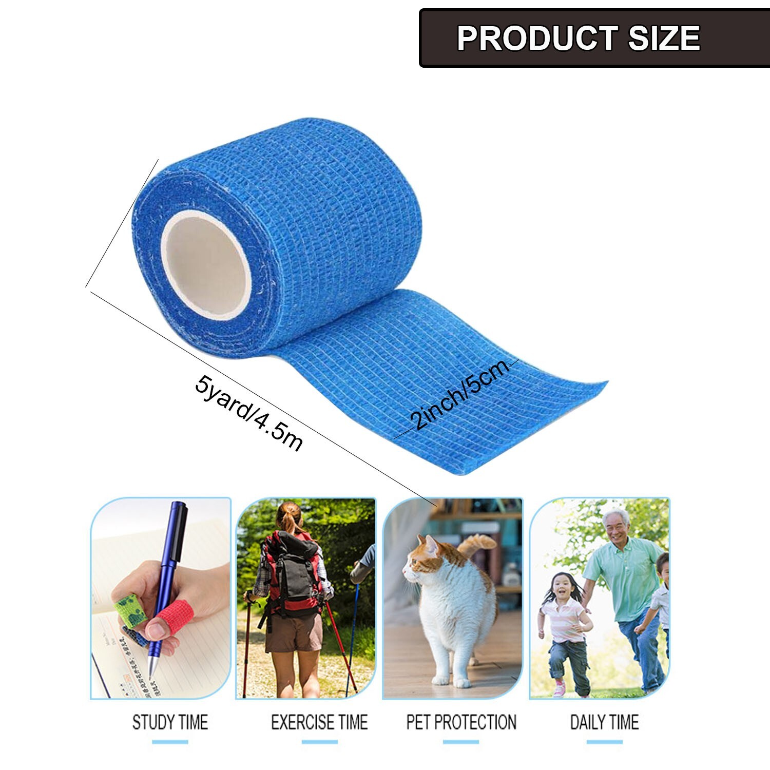 15 Pack Self Adhesive Bandage Wrap 2 Inch x 5 Yards Non-Woven Bandage,Vet Wrap