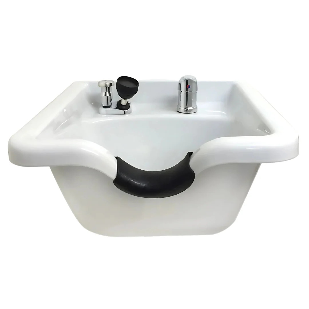 Square White ABS Plastic Shampoo Bowl – Modern Clean Professional Salon Sink