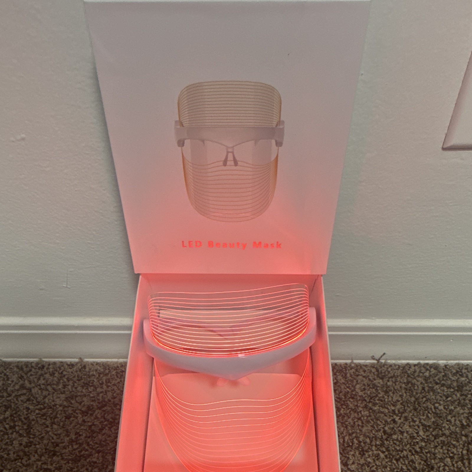 7-Color LED Light Therapy Face Mask, White, Rechargeable Battery, Unisex