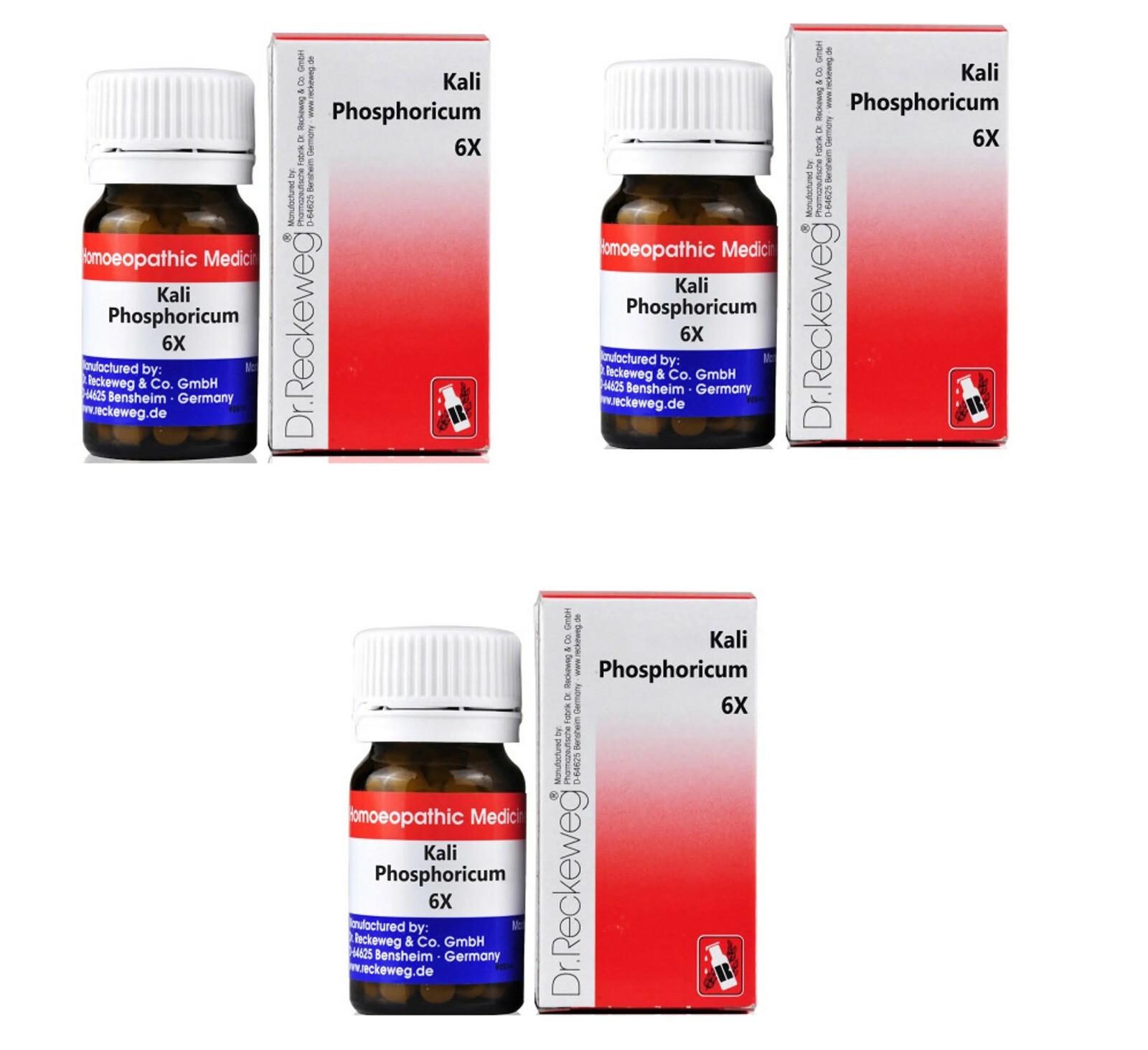 3 Packs Dr.Reckeweg Germany Homeopathic Kali Phos 6X, 20gm Tablets