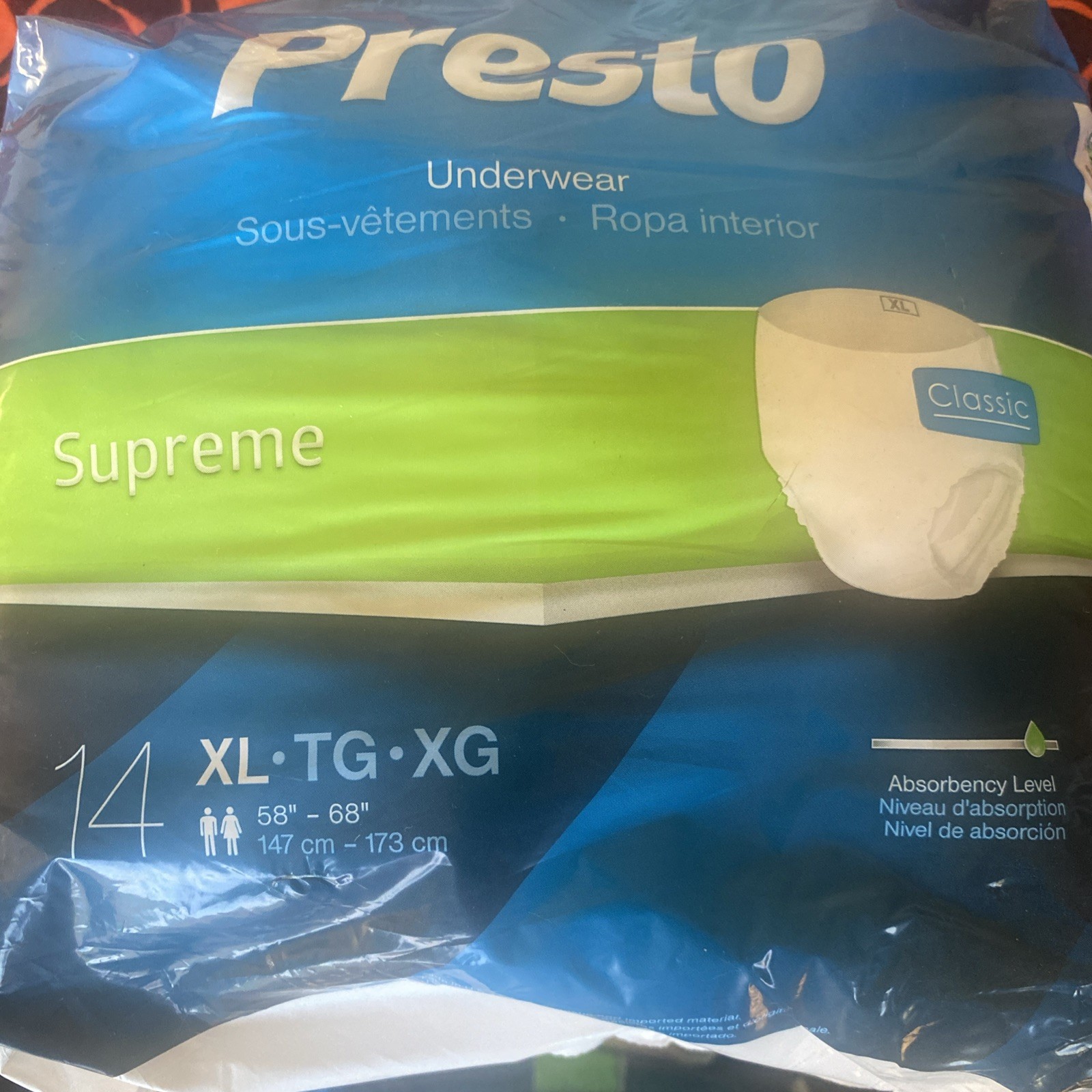 Presto Underwear Supreme 14 Pieces XL Classic
