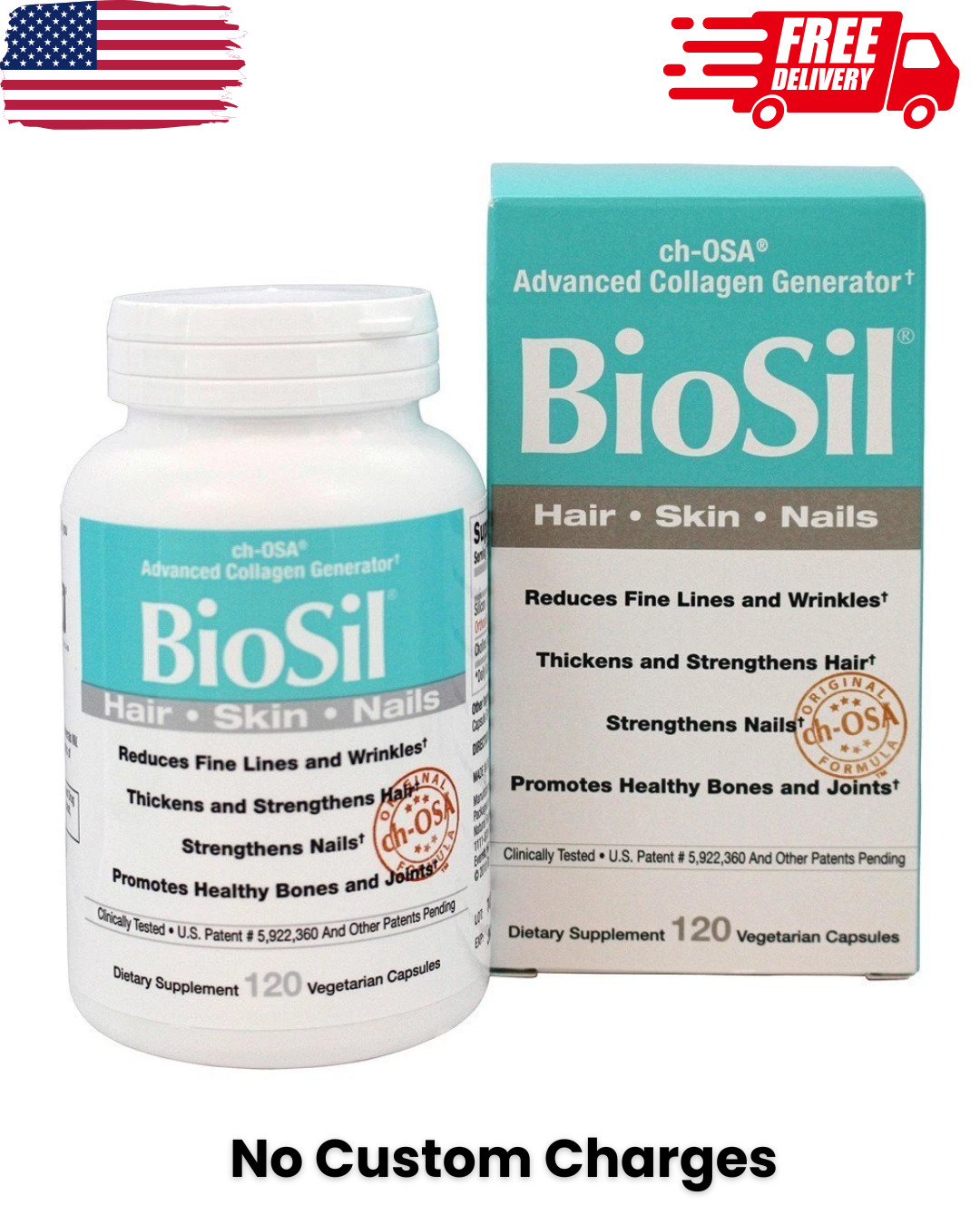 Natural Factors BioSil cH-OSA Advanced Collagen Generator 5 mg., 120 Veg Caps