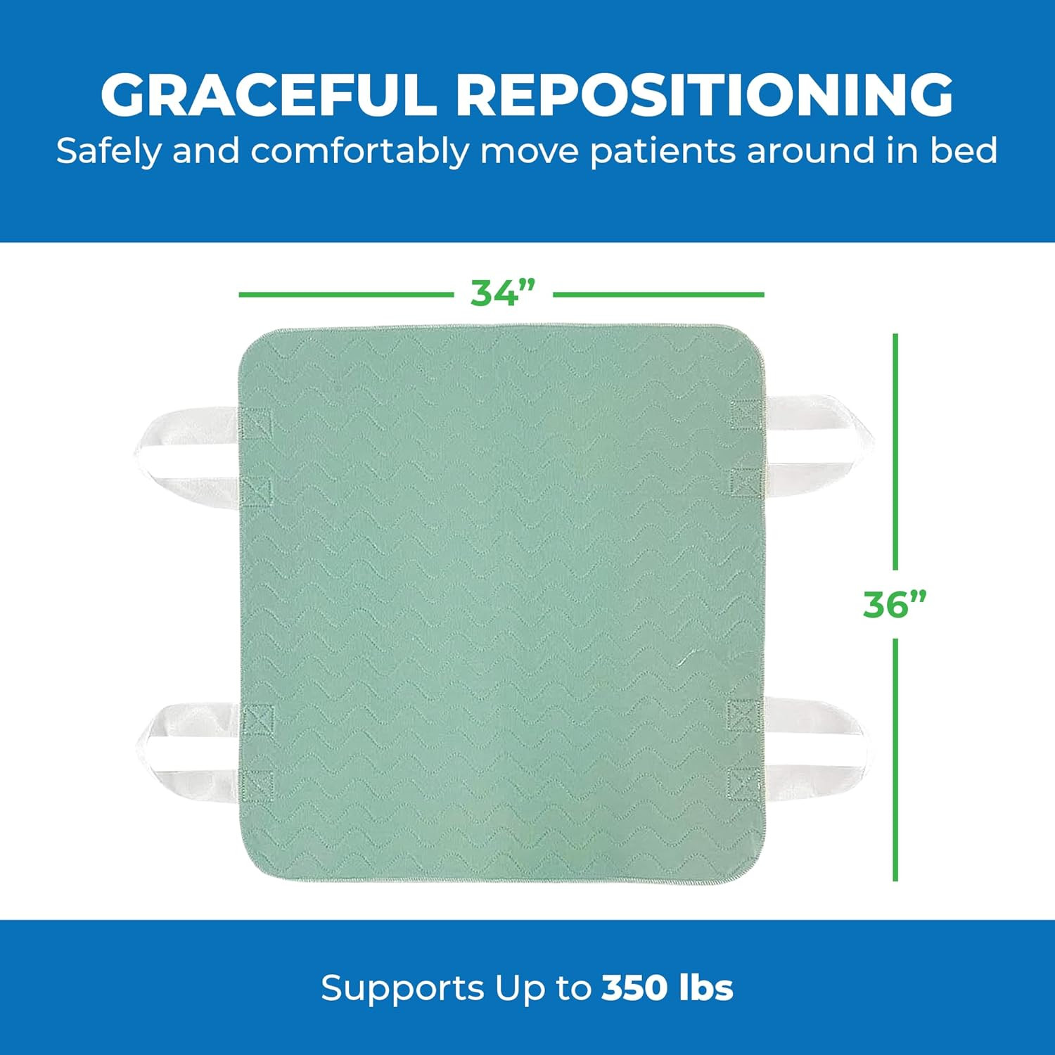 34″ X 36″ Positioning Bed Pad with Handles – Incontinence Mattres…