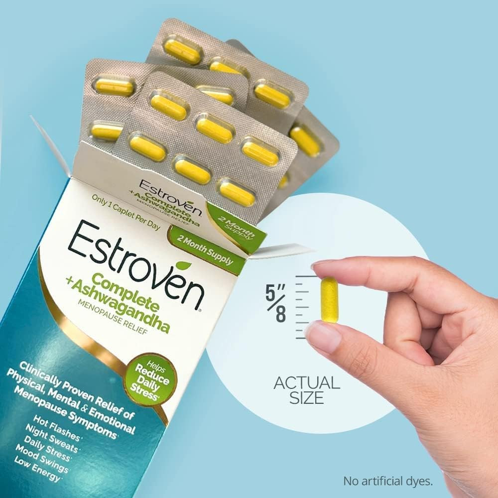 Estroven Complete + Ashwagandha Multi-Symptom Menopause Supplement for Women – 6