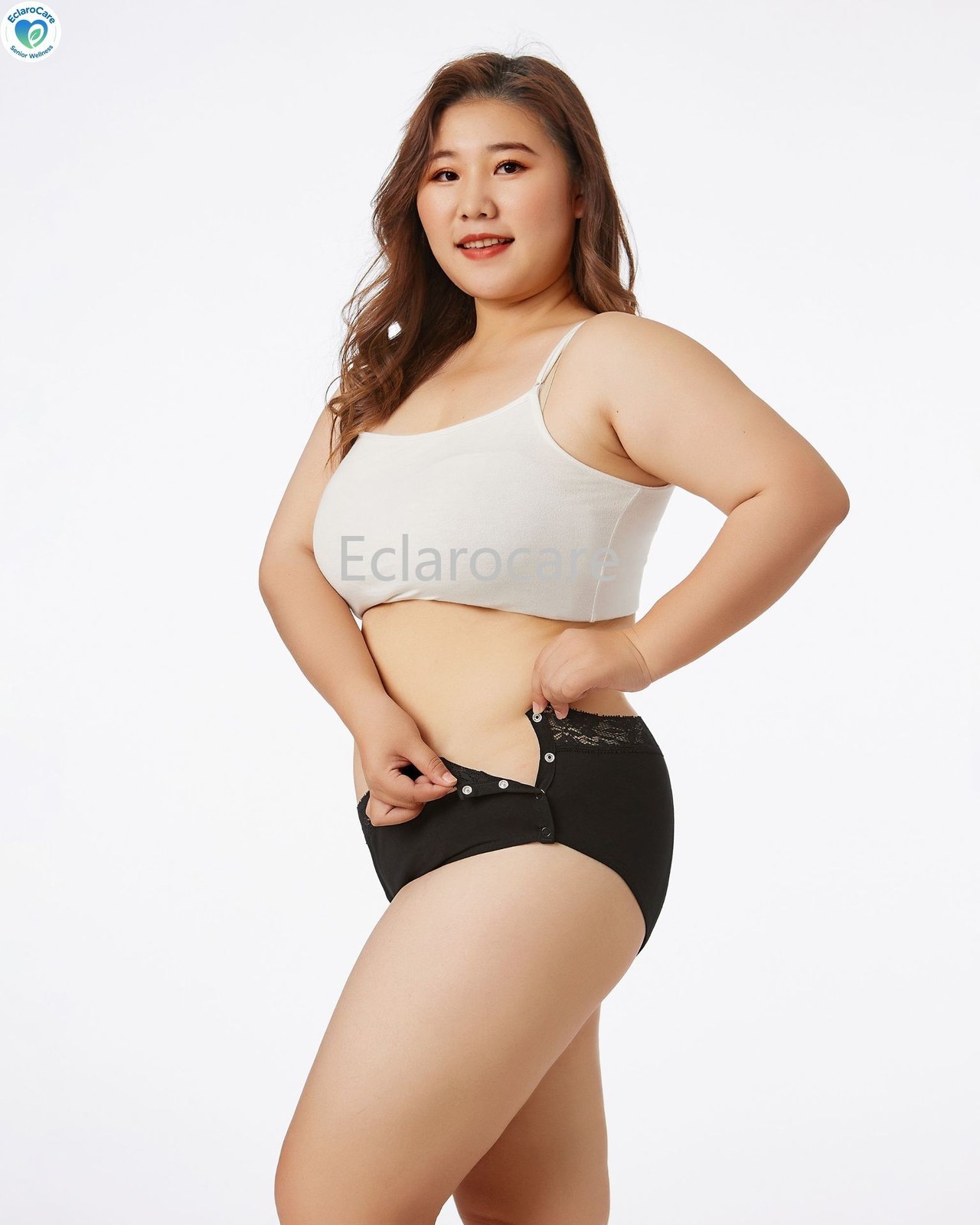 2pcs Adjustable waistband Period Underwear Women Lace Mid-Rise Menstrual Panties