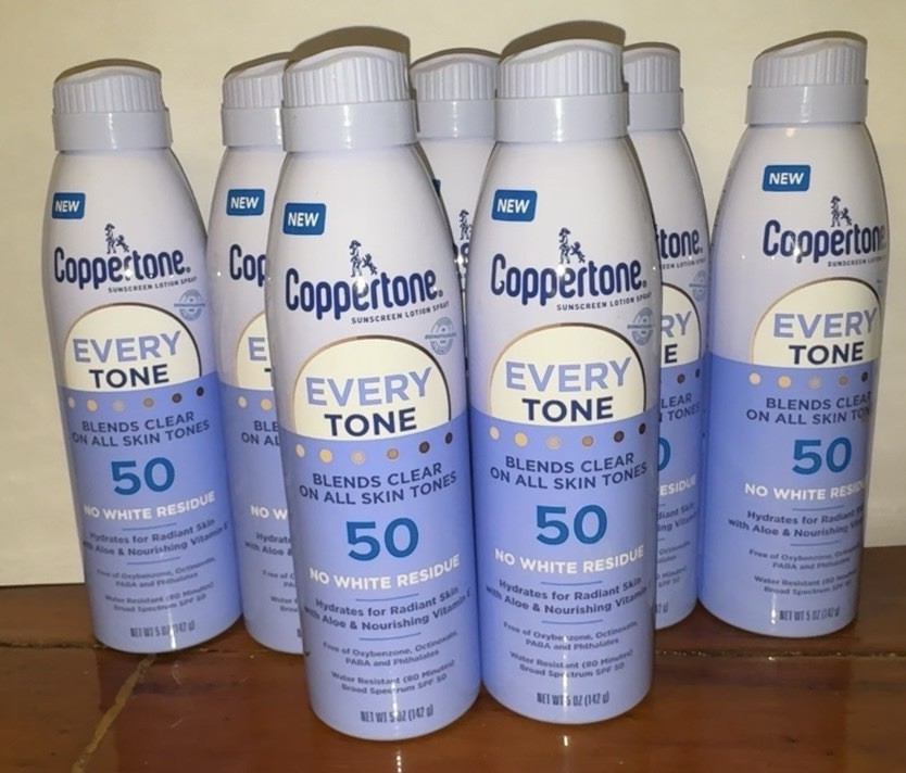 (BULK LOT OF 7) NEW Coppertone Every Tone Sunscreen Spray SPF 50 5oz – EXP 05/27