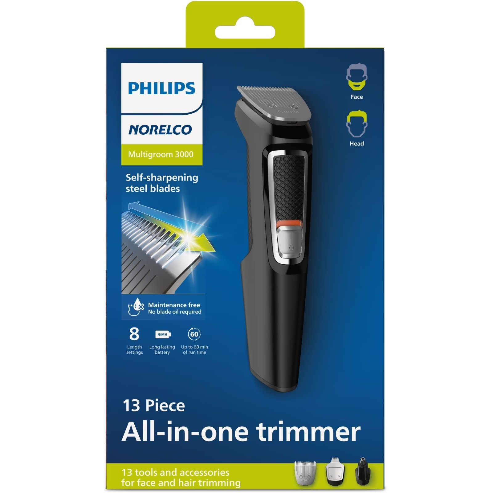Philips Norelco Multigroom 3000 Cordless Beard Hair Trimmer MG3740/40 Kit