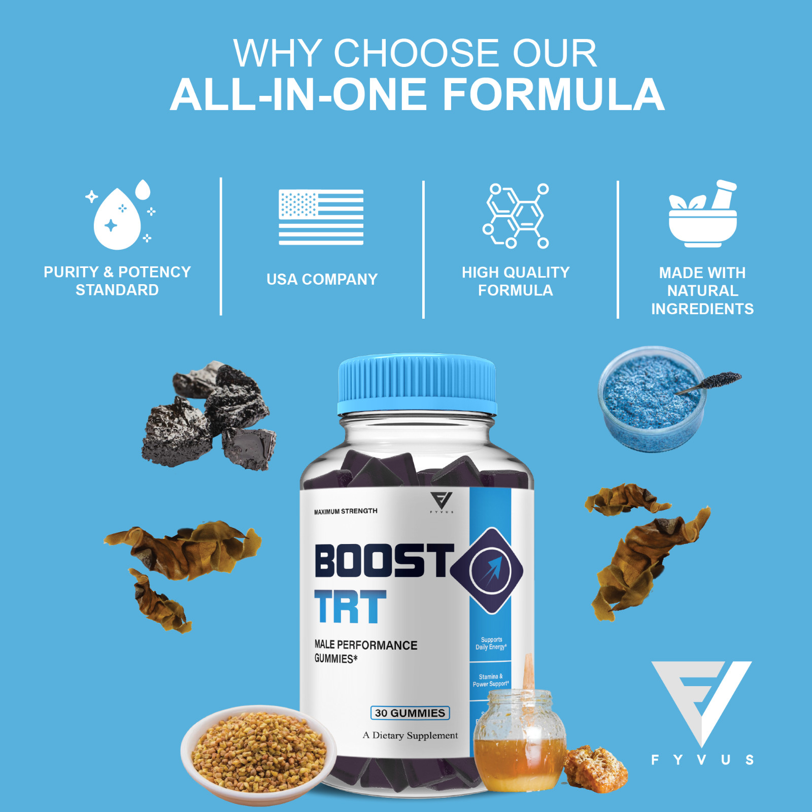 Boost TRT Gummies, Boost TRT Advanced Formula Support (1 Month Supply)