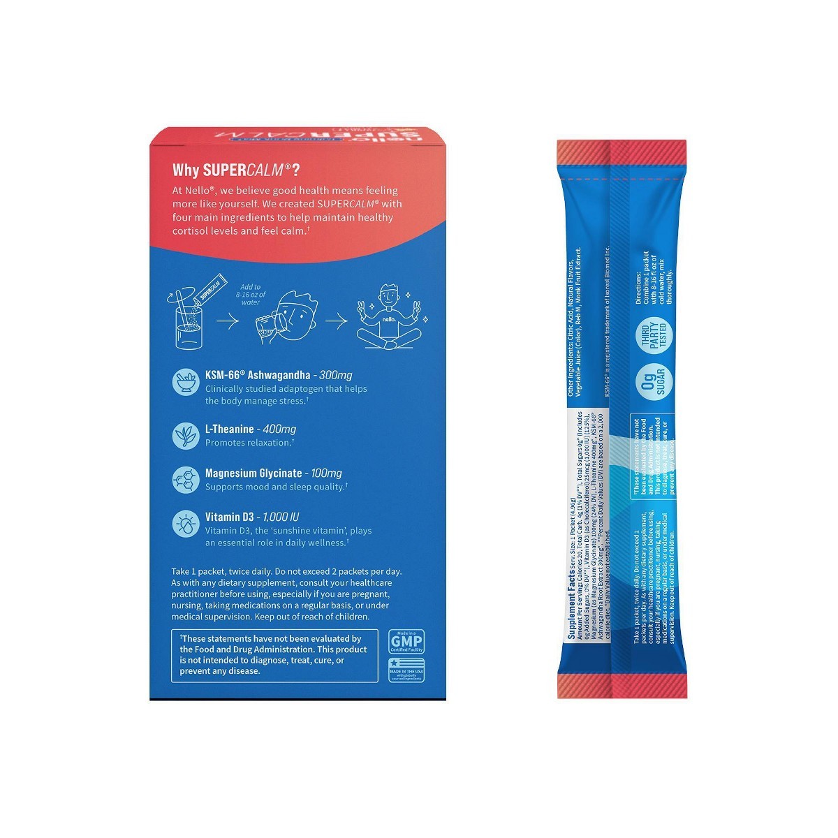 Nello Supercalm Drink Mix Supplement Powder – Shirley Temple – 10ct