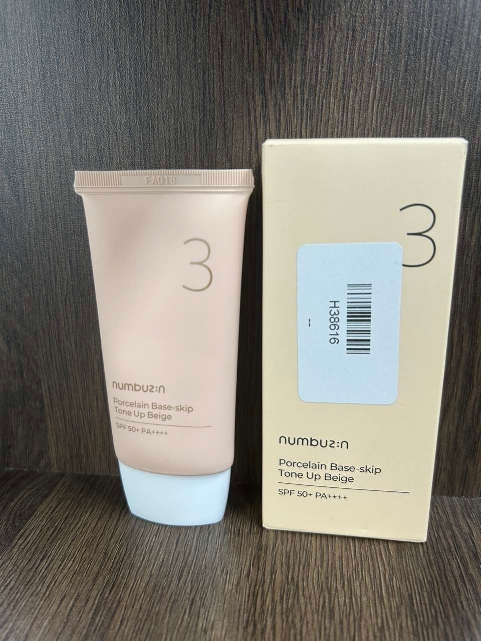 NEW ‘numbuzin’ No.3 Porcelain Base-skip Tone Up Beige 50ml-US SHIP