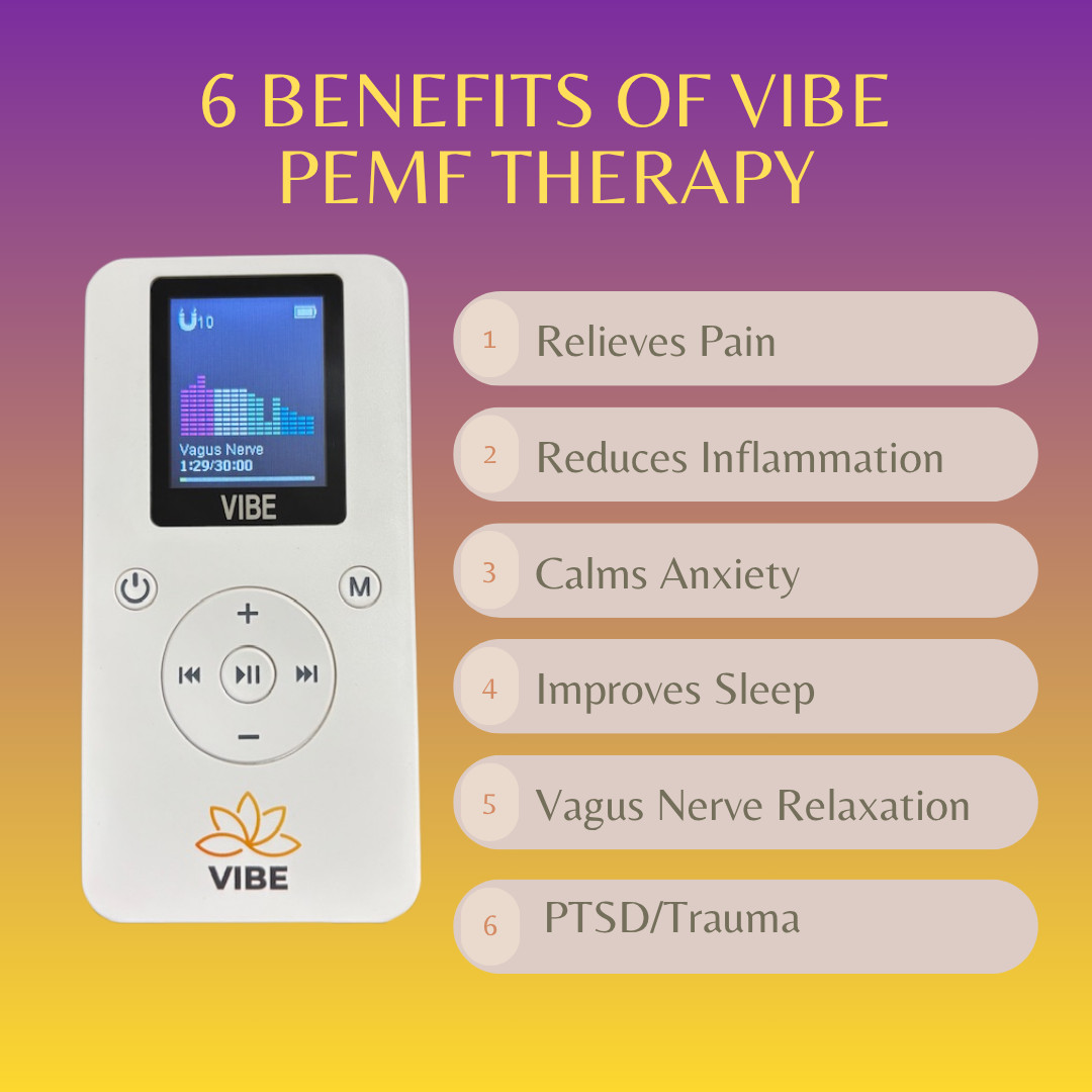 Portable & Affordable PEMF Therapy Device – VIBE Pocket Model, 60 Programs NEW