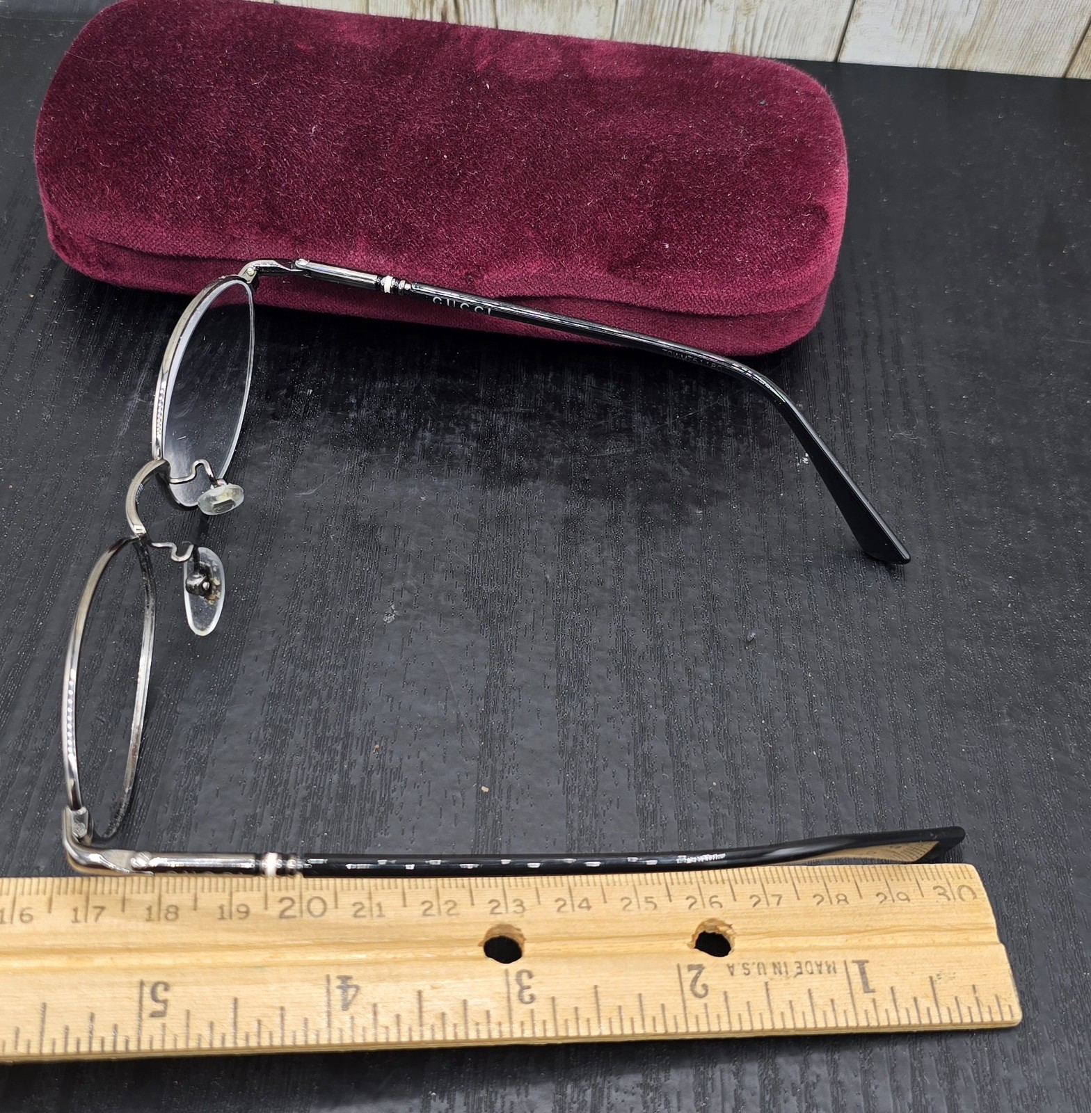 Gucci Eyeglasses Frames GG0949OJ 003 Black Silver & Case Oval Wire Rim 52-16-135