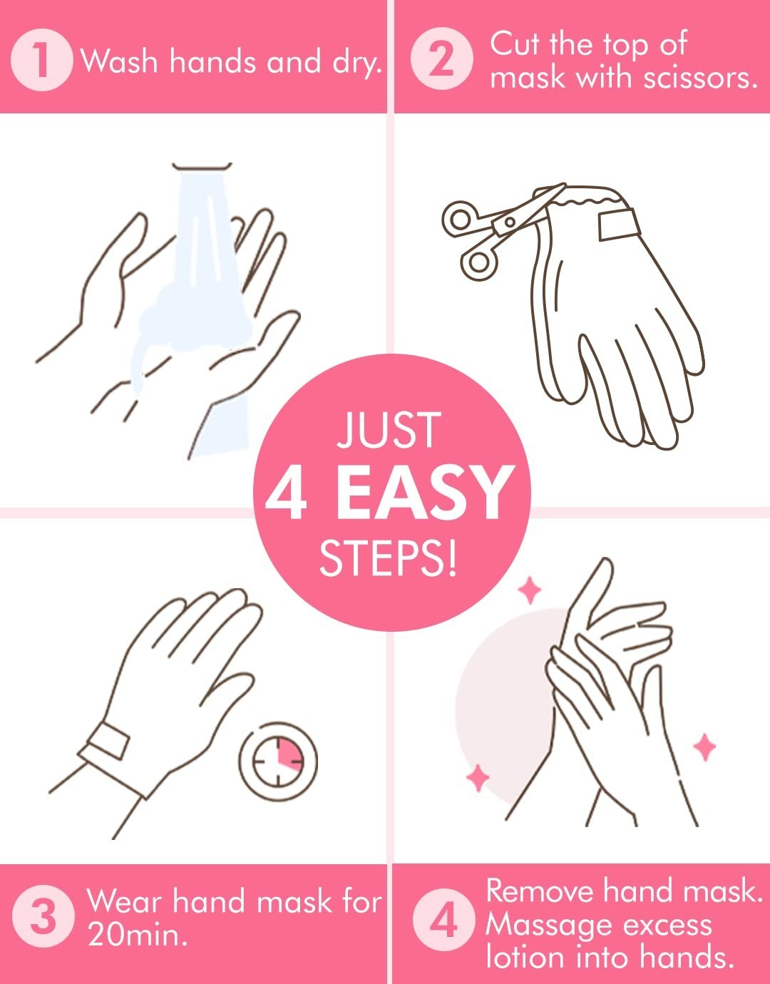 Moisturizing Foot Socks & Hand Gloves Mask Combo 6 Pack – Spa Treatment for Dry