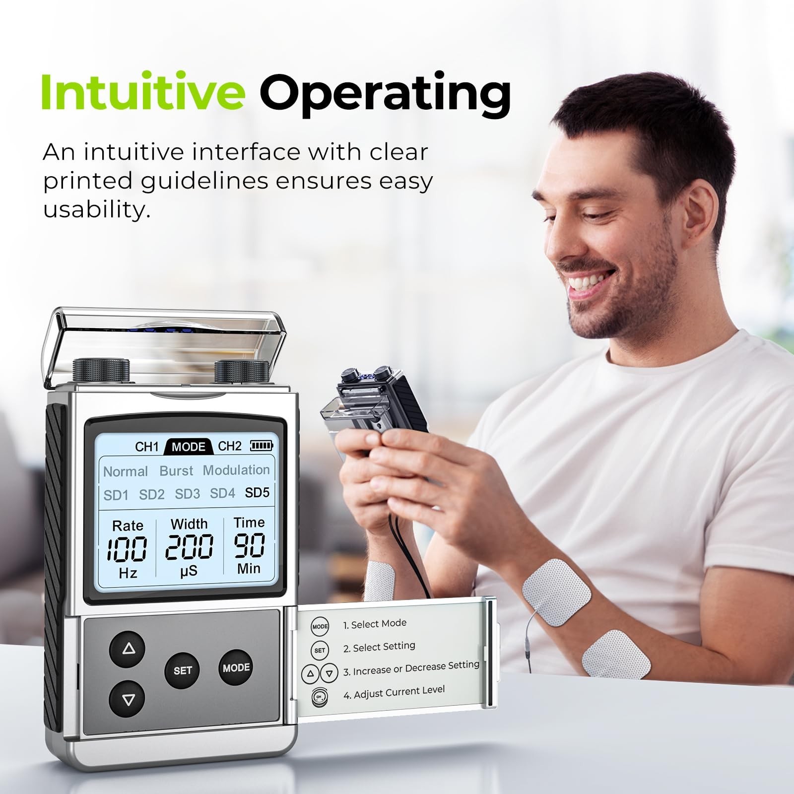 AUVON Rechargeable TENS Unit Muscle Stimulator, FSA HSA Eligible, Digital TEN…