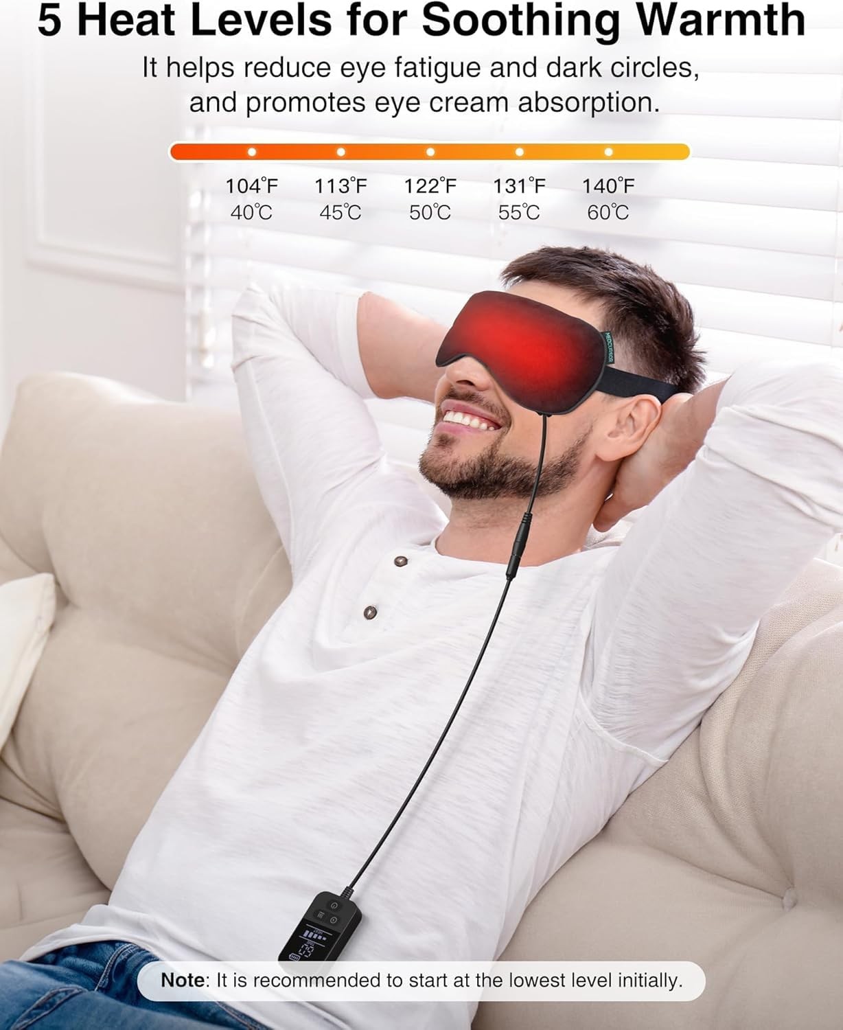 Medcursor Heated Eye Mask – Rechargeable Electric Eye Mask For Dry Eyes 2500