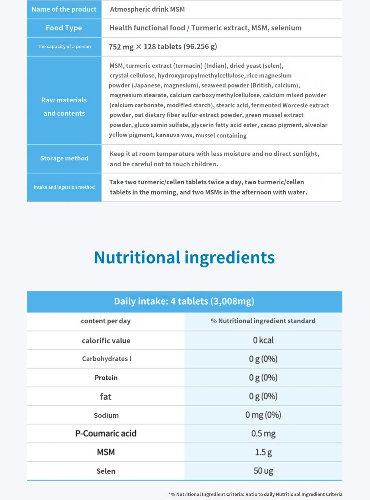 ATOMY Turmacin MSM 128 tablet / Latest Manufacturing Date, KOREA