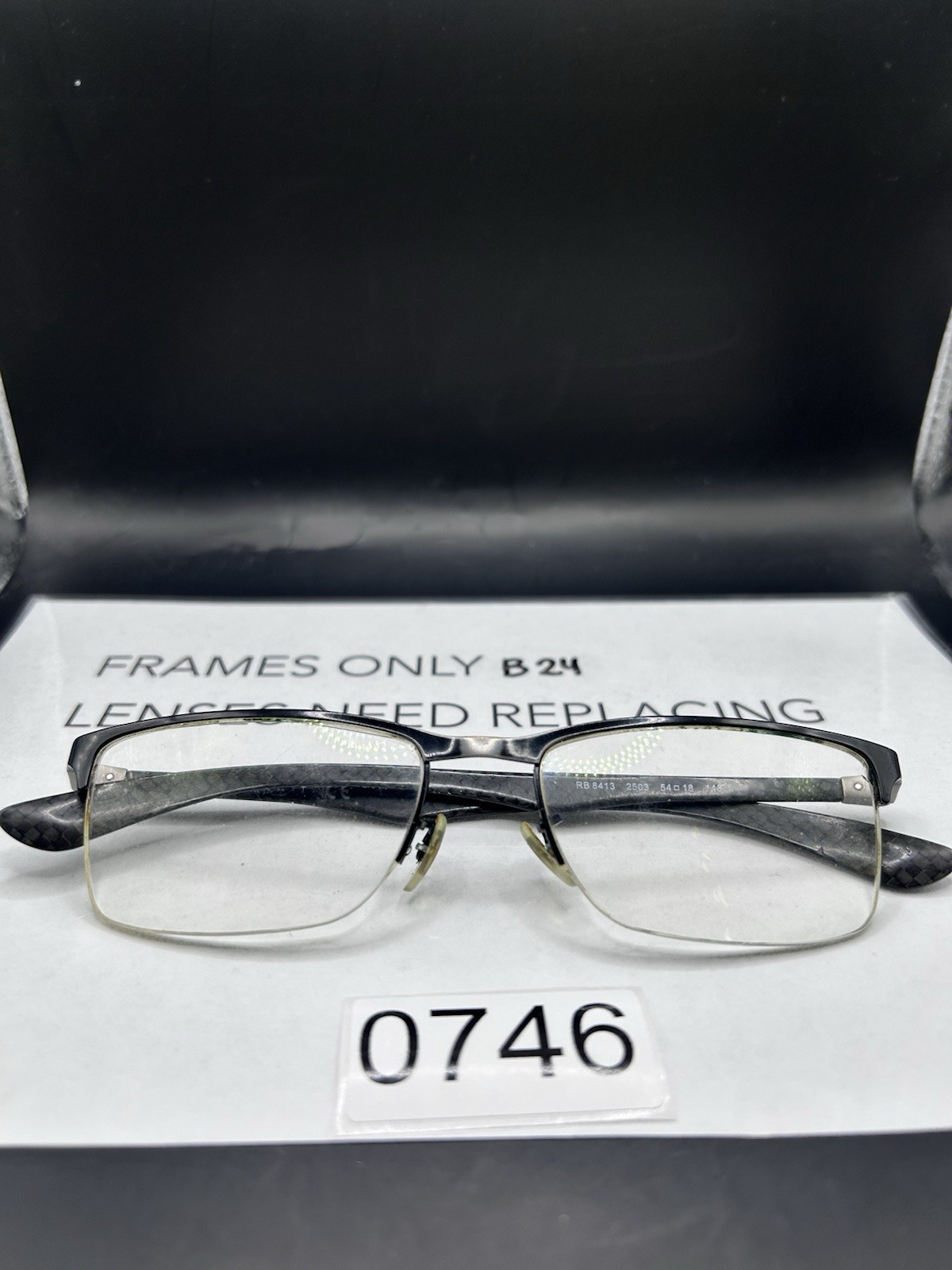 Ray-Ban RB8413 2503 BLACK CARBON FIBER EYEGLASSES FRAMES ONLY 54-18-145