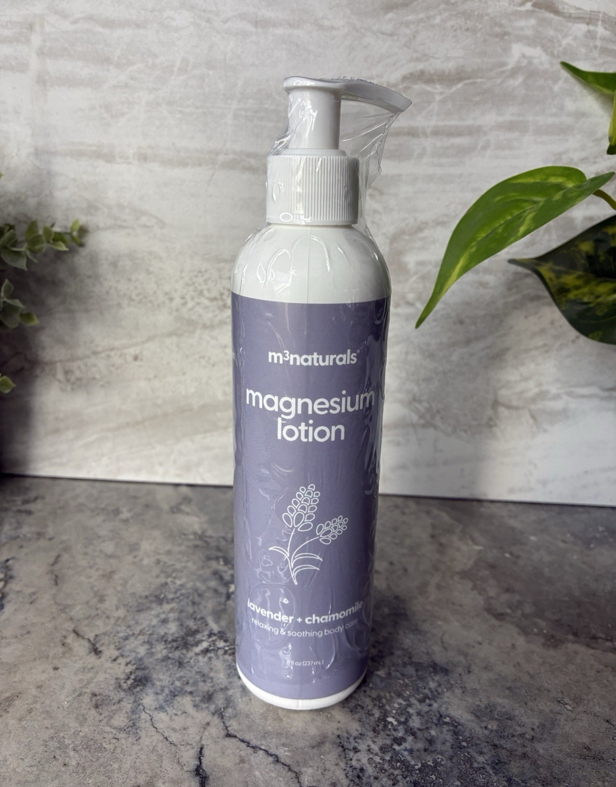 m3 naturals Magnesium Lotion Lavender Chamomile 8 fl oz Moisturizer Paraben-Free