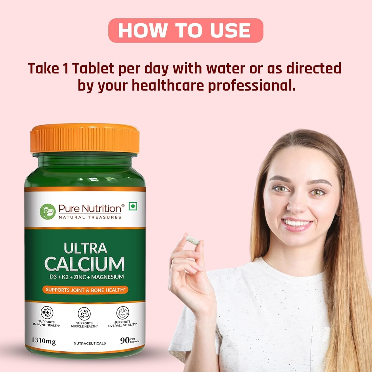 5 Pack PURE NUTRITION NATURAL .TREASURES Ultra Calcium 450 Tabs