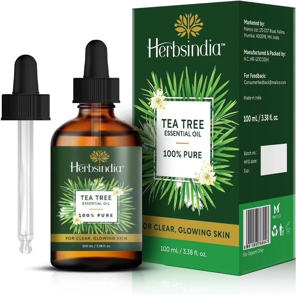 Tea Tree Essential Oil for Skin – 3.3 Fl Oz – 100% Pure with Glass Dropper