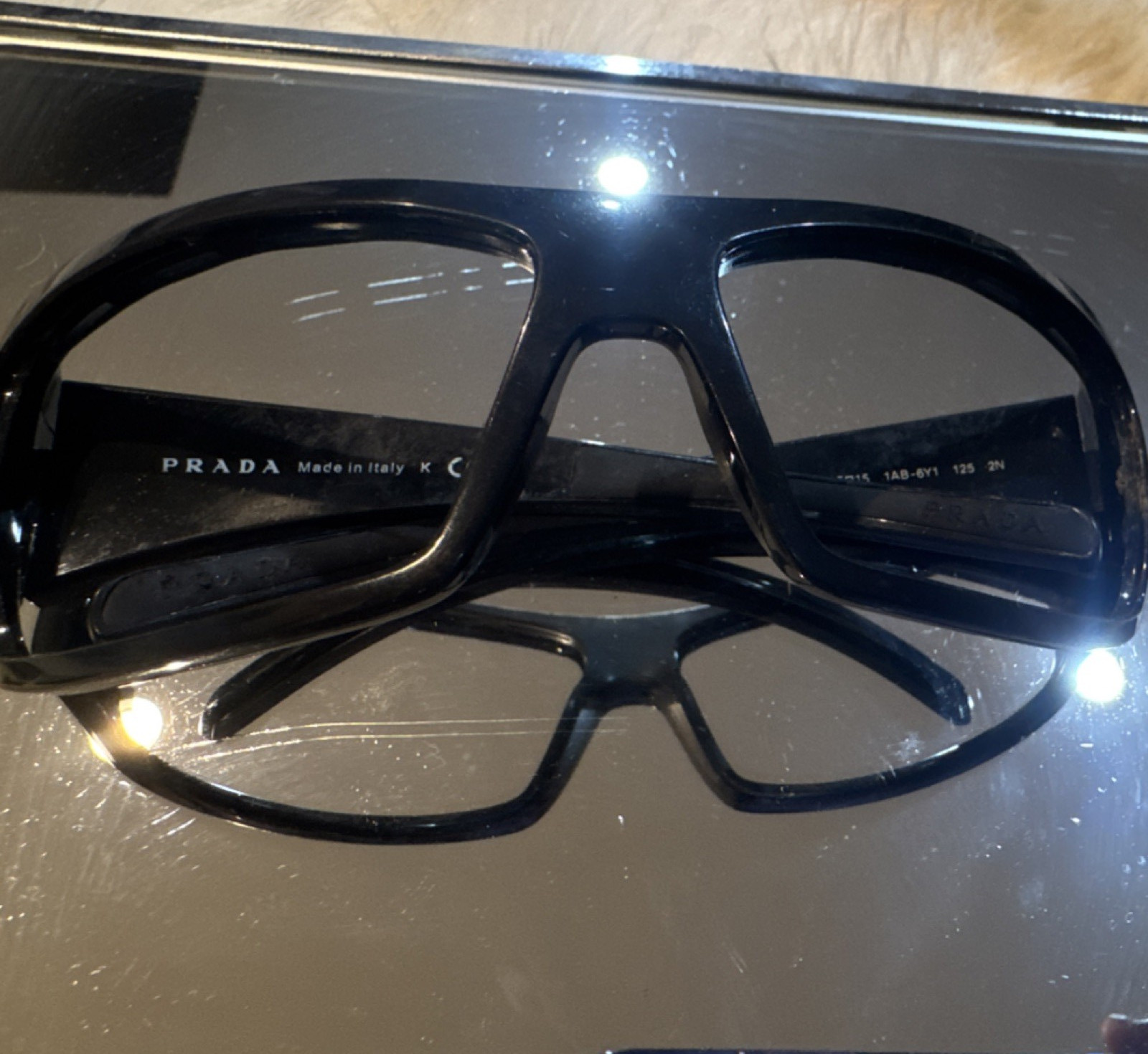 PRADA Full Rim Eyeglasses Black Plastic Solid Unisex Adults 140-3711