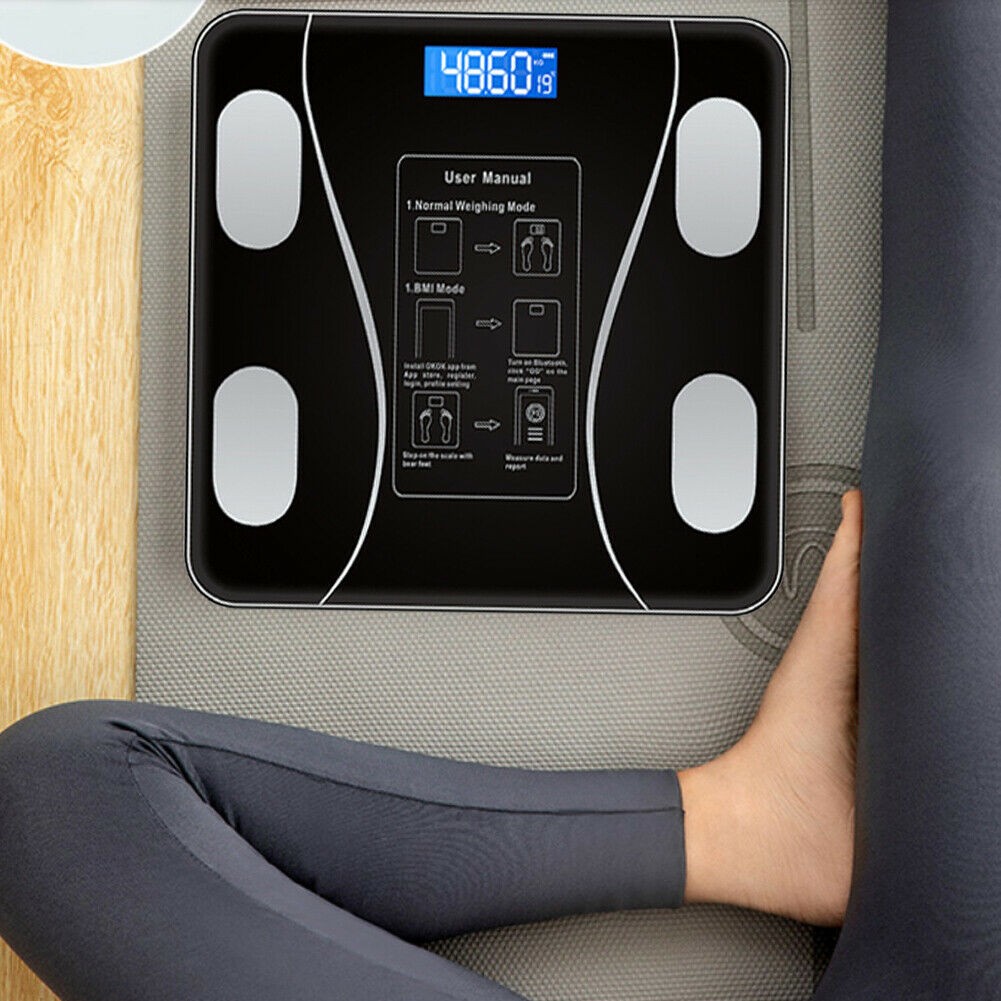 Digital Bluetooth Body Fat Scale, ABS plastic base Panel, Black