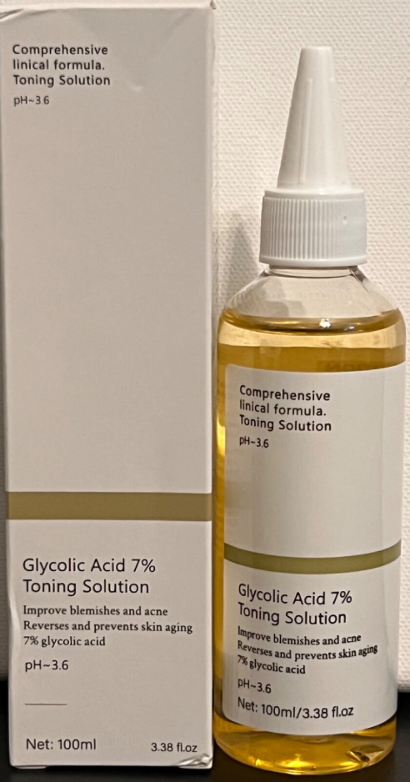 Glycolic Acid 7% Toning Solution Reverses Skin Aging 3.38 oz (100ml) Free Ship