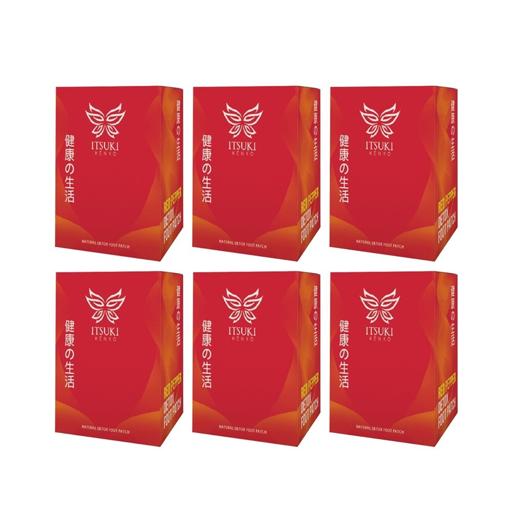 6 x 40 Pcs Itsuki Kenko Red Pepper Detox Cleansing Foot Patch Body Toxin