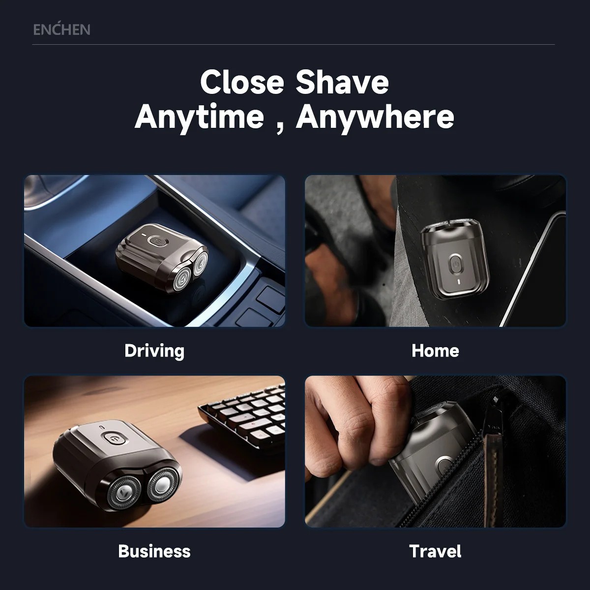 Mini6 2-Direction Flex Heads Electirc Shaver 100% Waterproof up to 60-Min of Cor