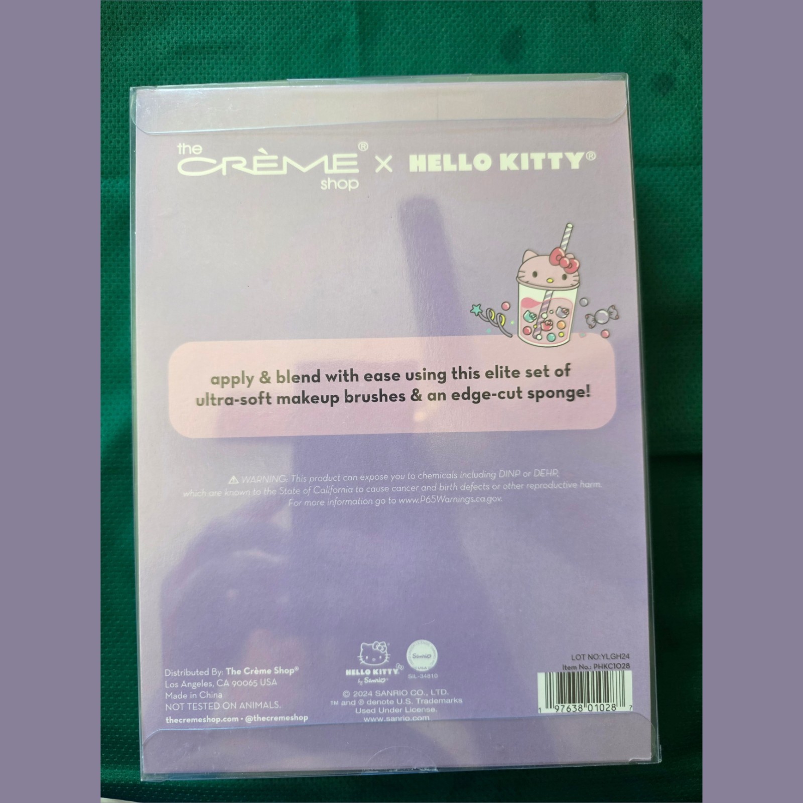 The Crème Shop x Hello Kitty Cutie Complexion Brush & Sponge Set, White/Purple