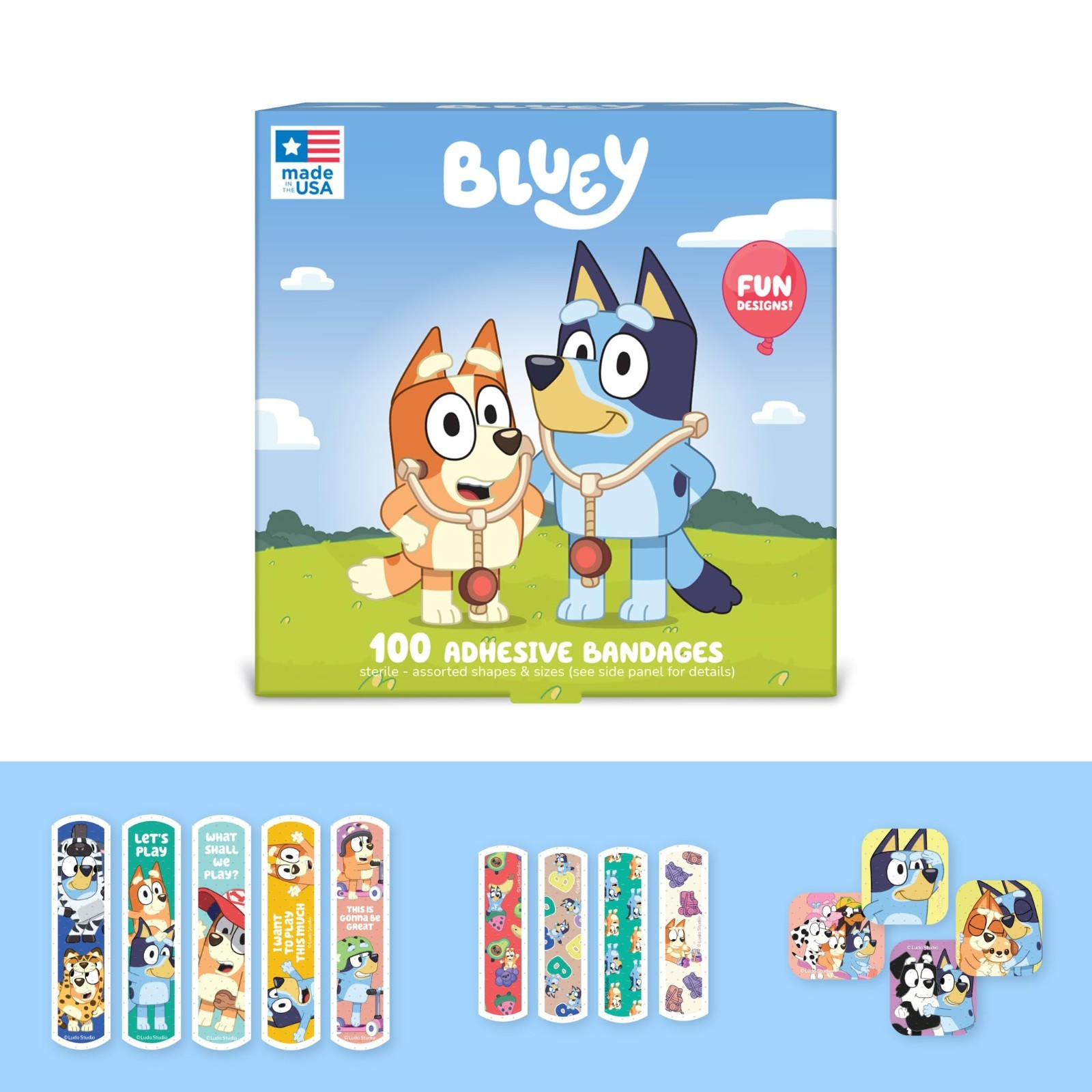 Kids Adhesive Bandages – 100 CT, 3 Sizes, Flexible & Fun Designs for Cuts & Scra