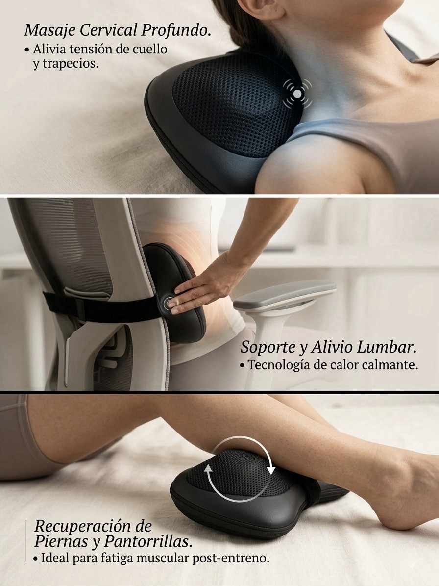 Heated Corded Electric Neck Massager Pillow, Black Mesh/Faux Leather