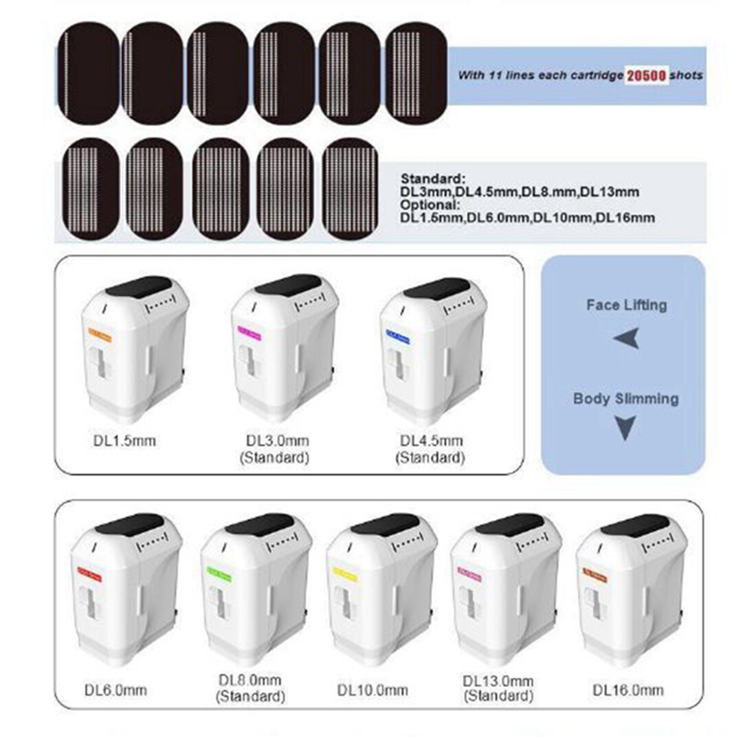 Replacement Face&Body 4D Cartridges 20000 Shots Probe 12 Lines for 4D Machine