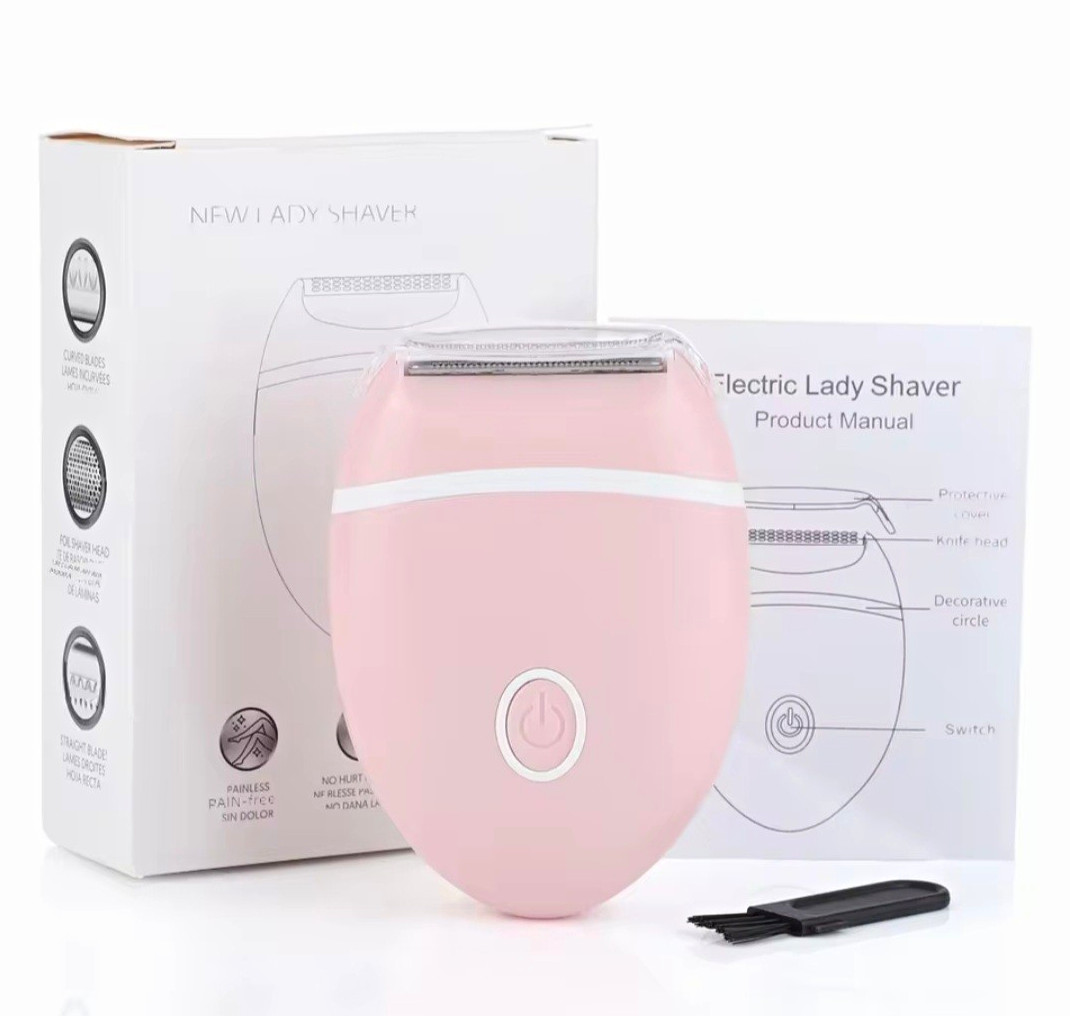 Pink/White Women’s Body Shaver for Legs, Battery, Wet/Dry Washable Foil Head