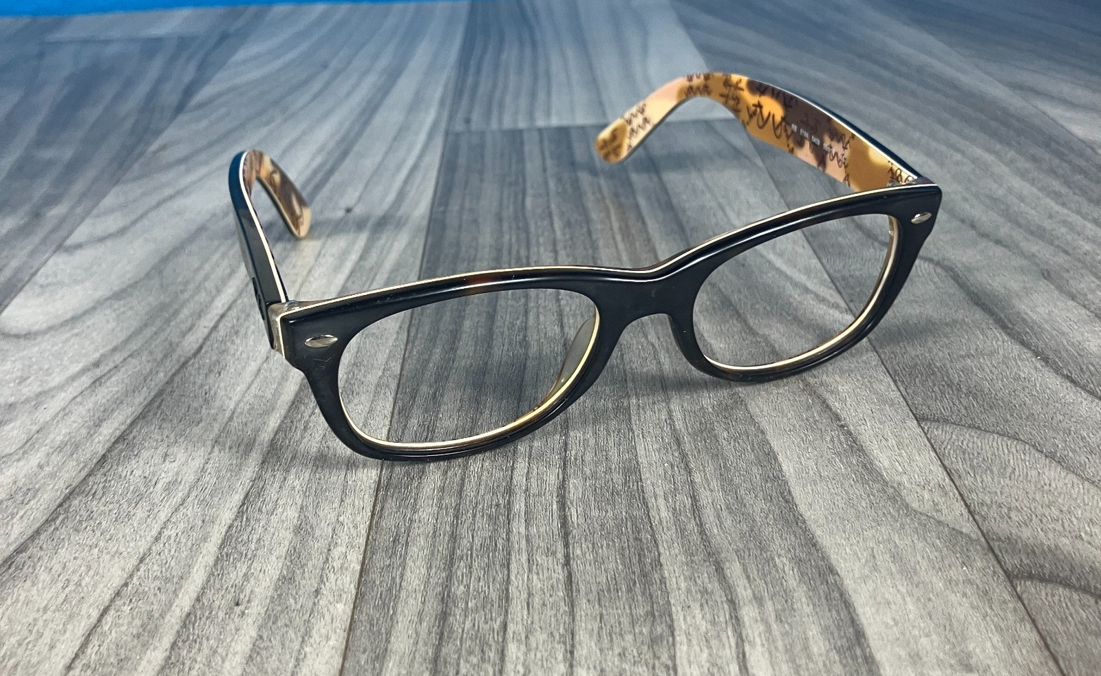 Ray Ban RB5184 5409 Black with Brown Logo New Authentic 52
