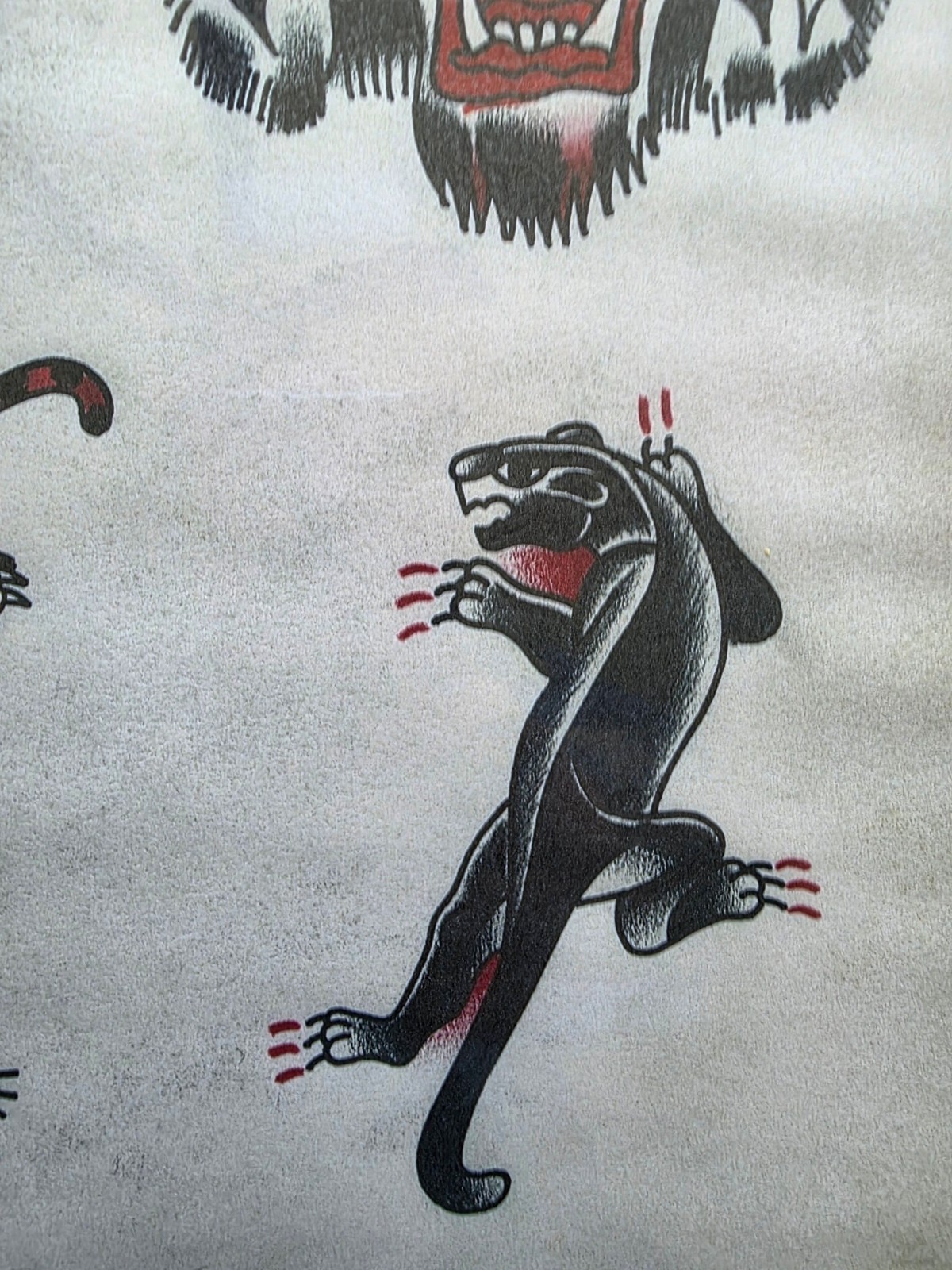 Huck Spaulding & Rogers Traditional Vintage Style Tattoo Flash Sheet, Panthers