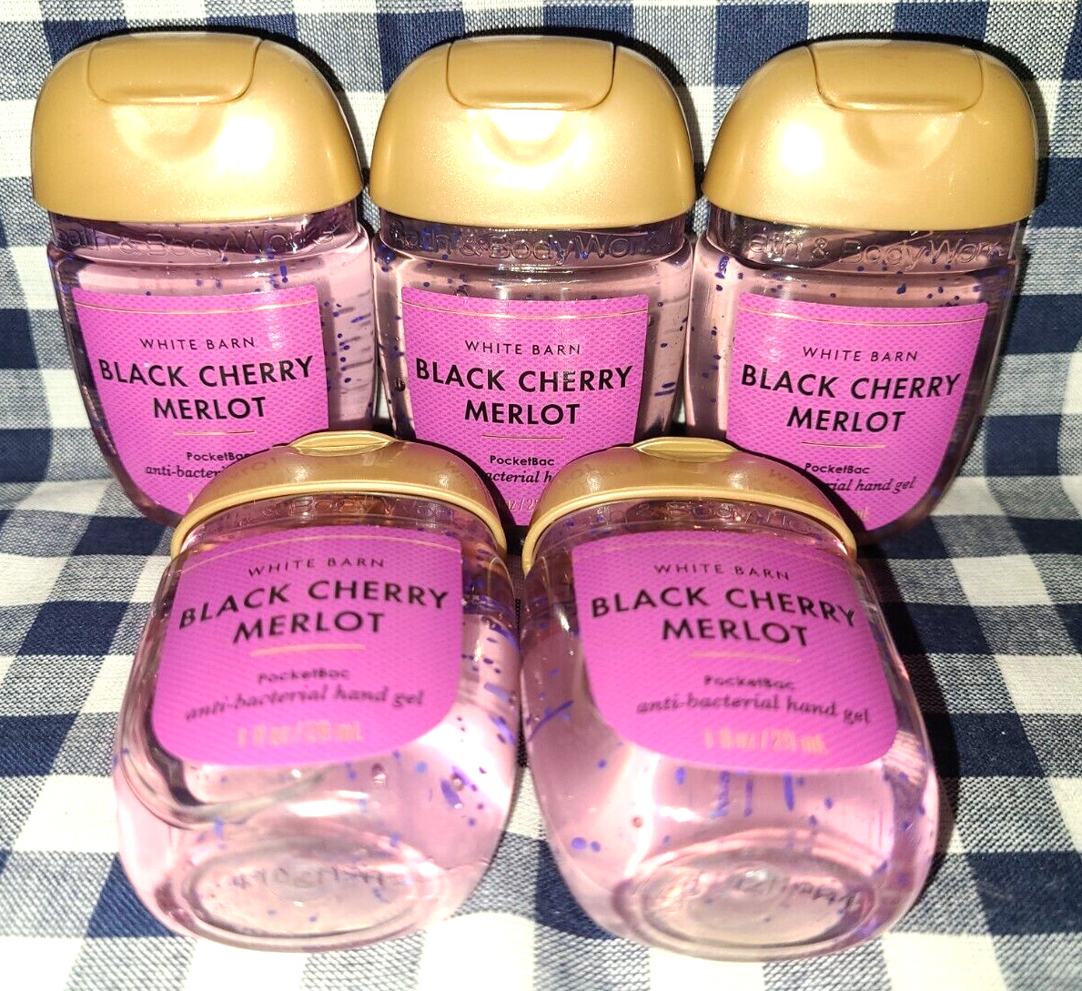 ALL NEW 5-Pack BLACK CHERRY MERLOT PocketBac Sanitizers 1 oz Bath & Body Works