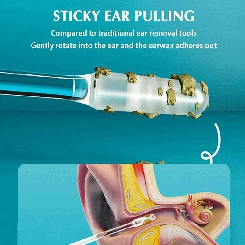 24PCS Silicone Sticky Ear Wax Cleaning Sticks Soft Spiral Ear Pick Tools