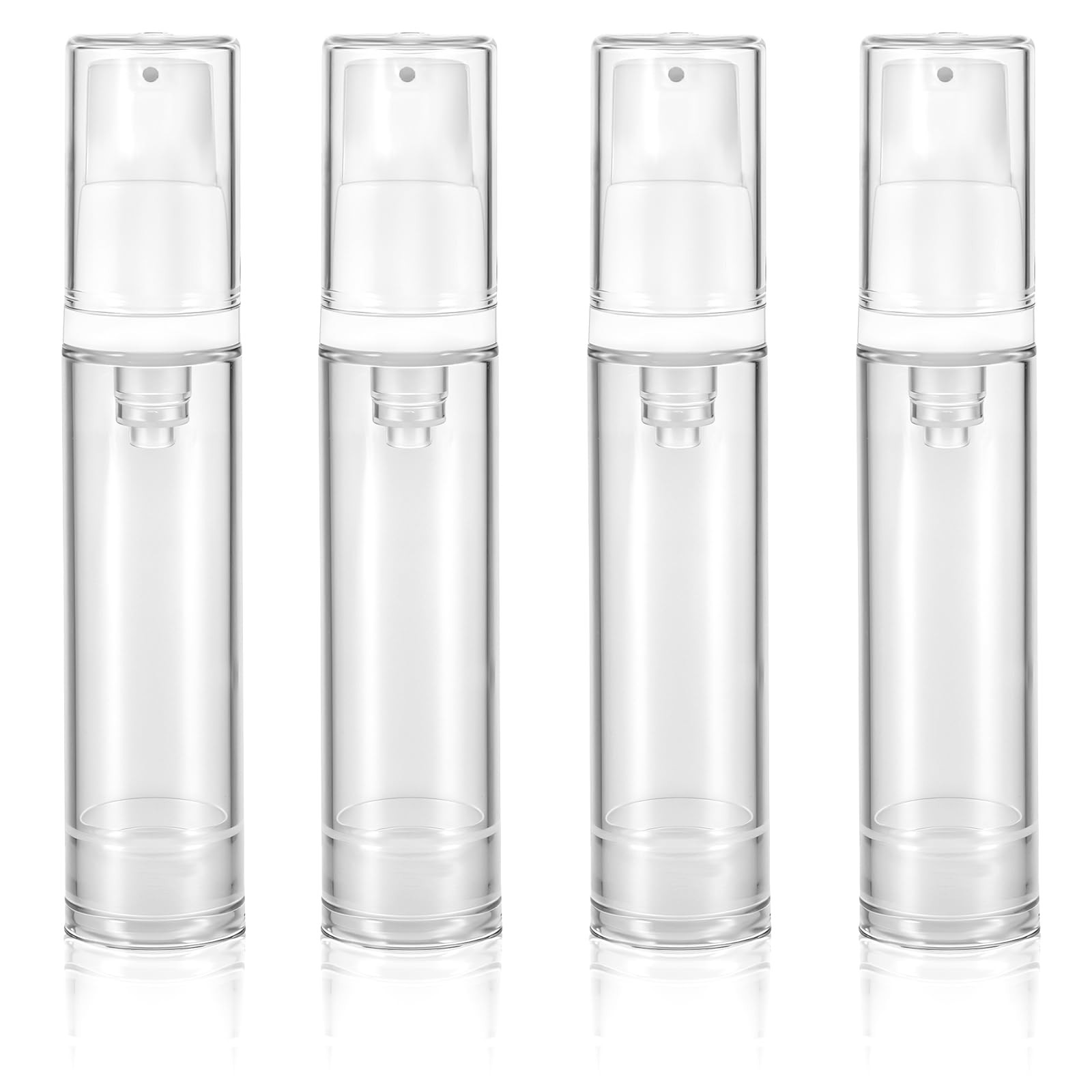 4 Pcs Empty Airless Pump Bottles, Refillable Clear Travel Pump Bottle Lotion …