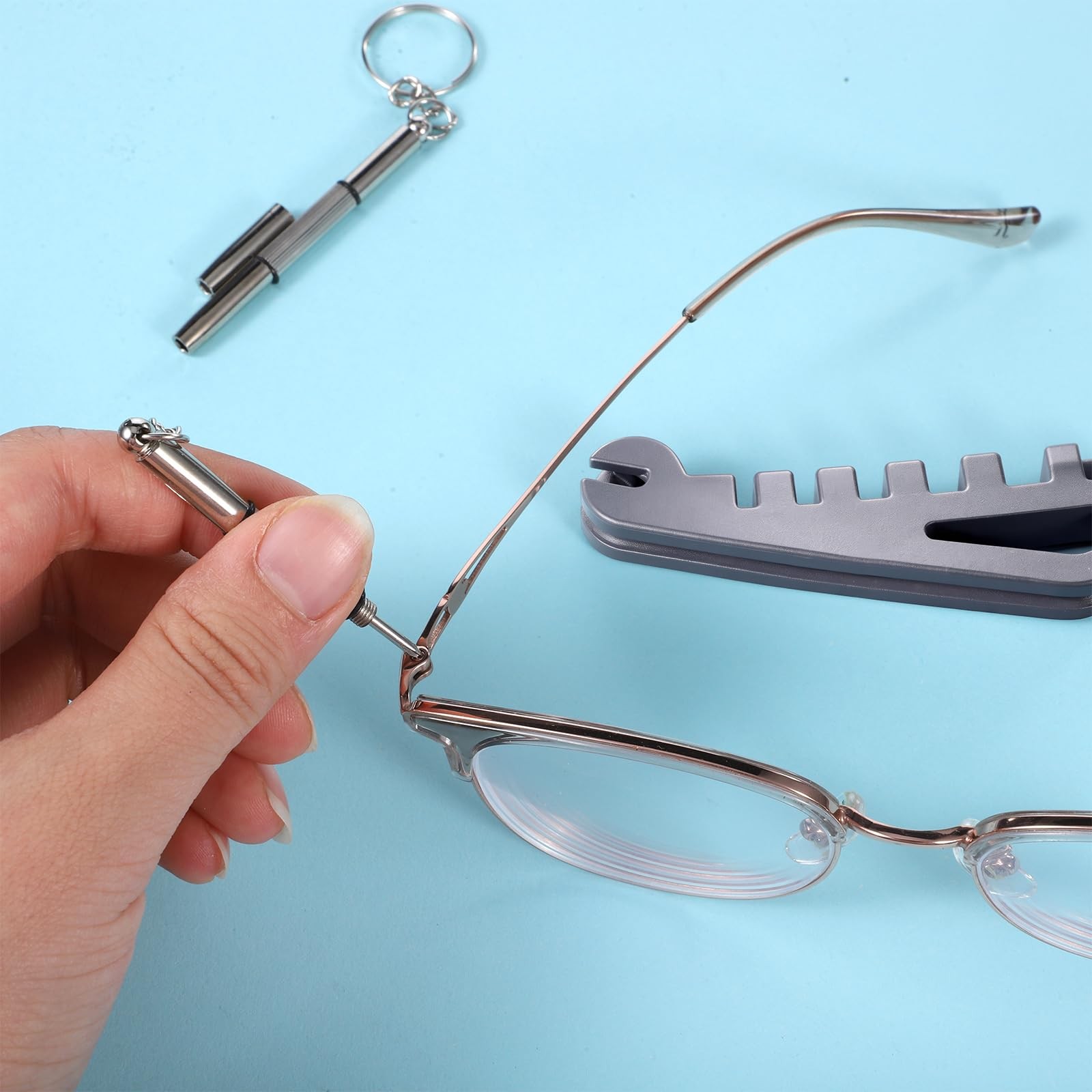 1PCS Eyeglass Frame Adjustment Tool with 2PCS 3-in-1 Screwdriver Kit, Eyeglas…