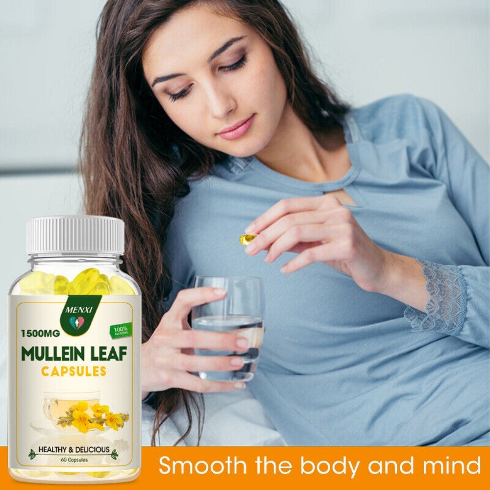 Mullein Leaf 240 Capsules for Lung Cleansing & Detox Herbal Dietary Supplement