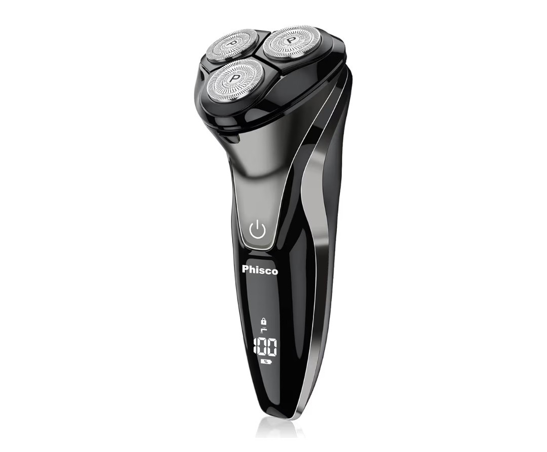 Phisco IPX7 Waterproof 3-Head Rotary Electric Shaver USB Rechargeable