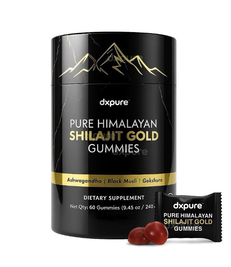 dxpure Himalayan Shilajit Gold Gummies Vegan Ashwagandha 60ct