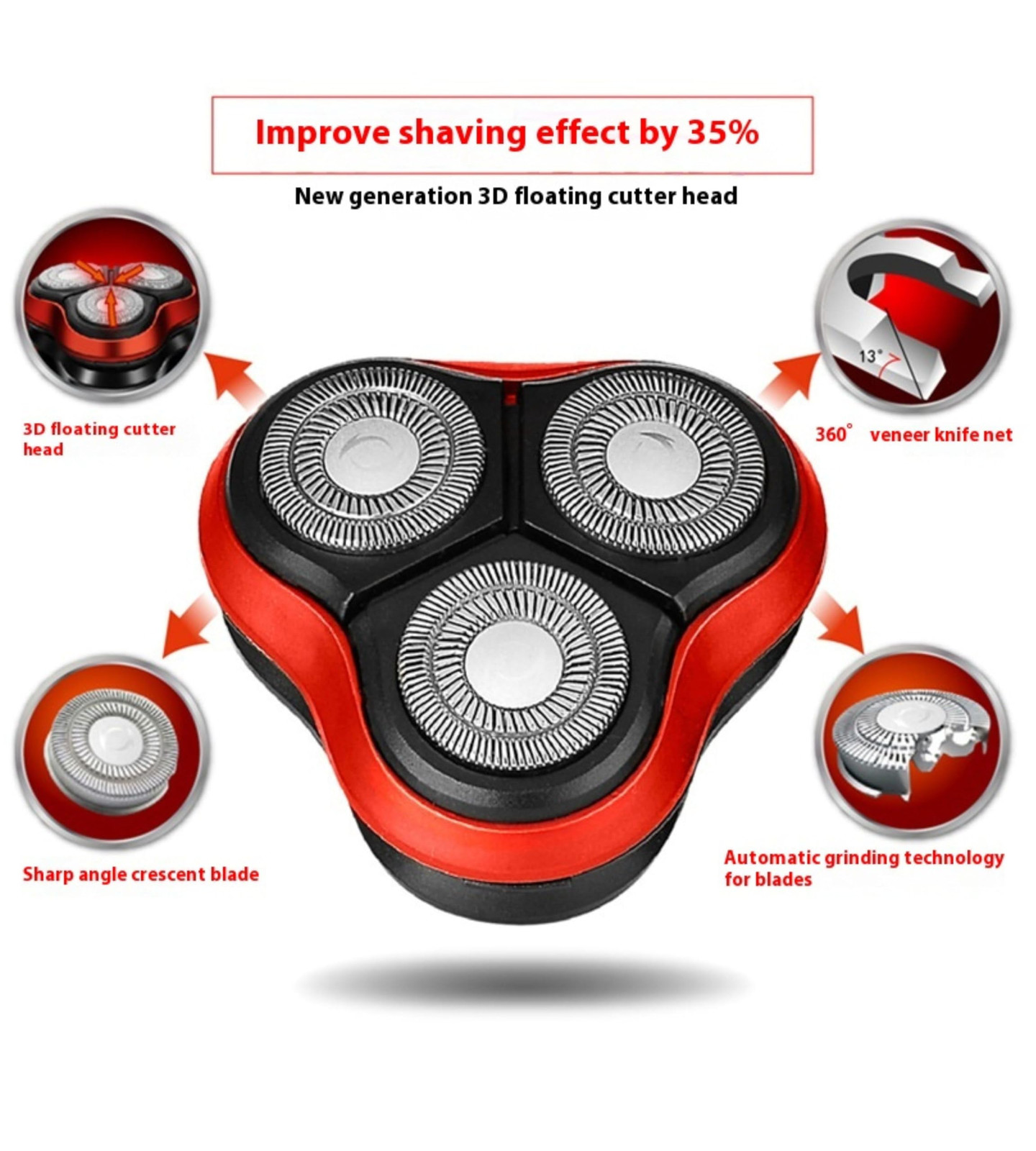 Men’s Razor Rotary Waterproof Electric Shaver Pop-Up Trimmer Wet Dry Cordless US