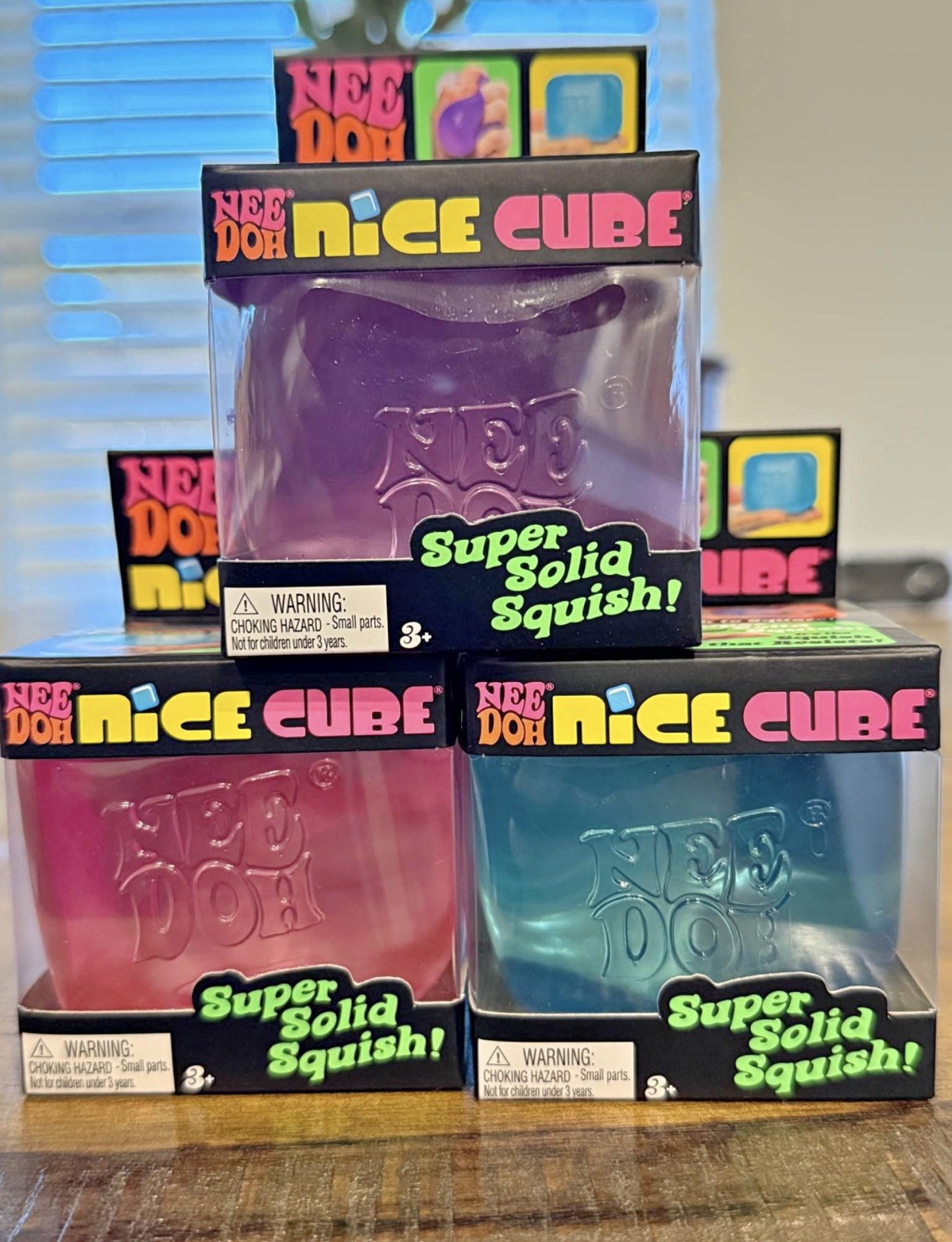 NeeDoh Nice Cube Pink Super Solid Squishy Stress Toy Fidget Sensory New