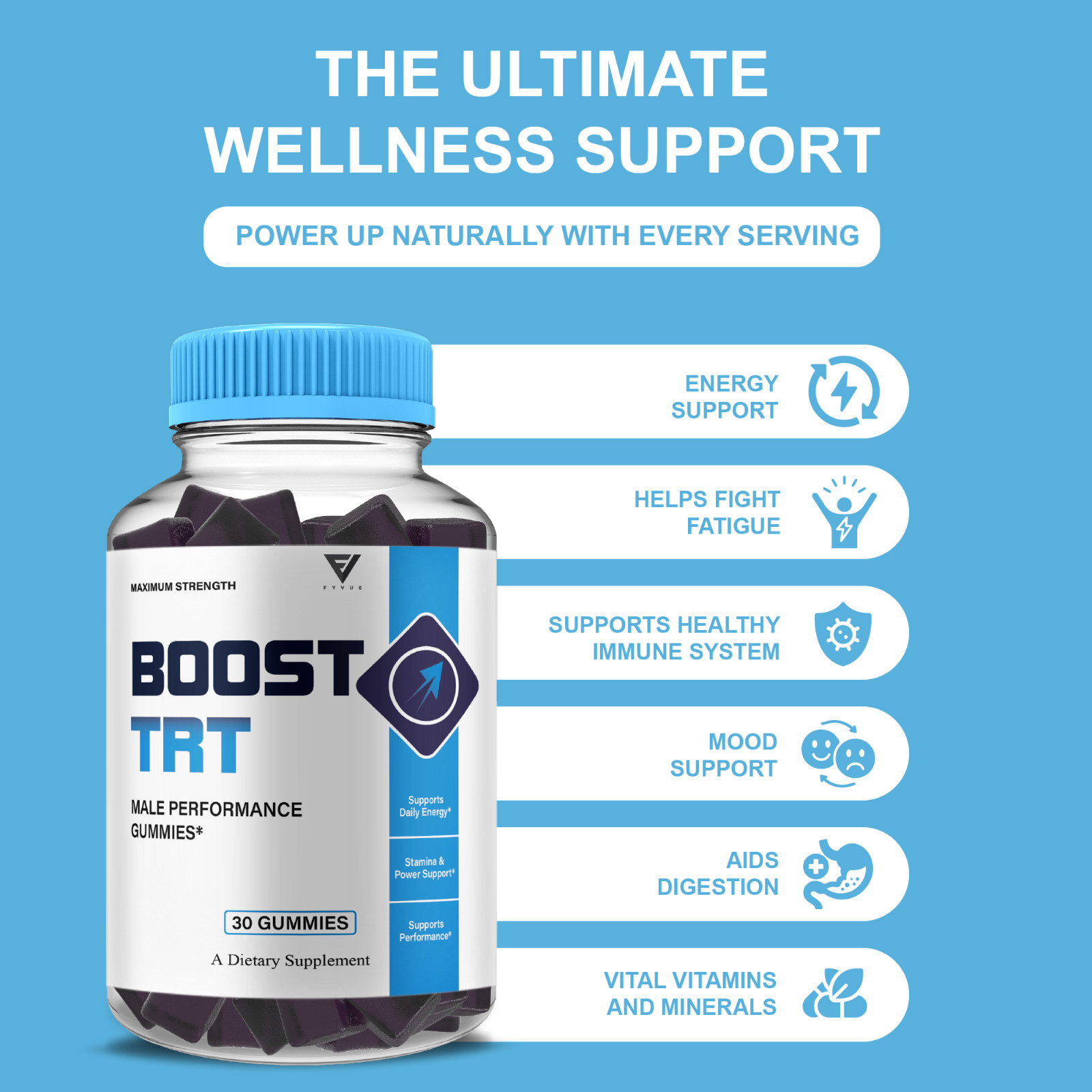 Boost TRT Gummies, Boost TRT Advanced Formula Support (1 Month Supply)