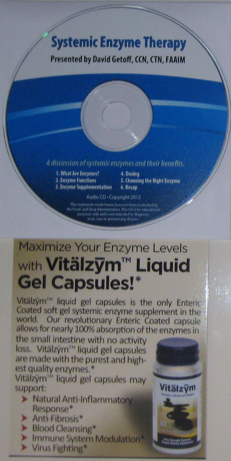 VITALZYM, 360 Gel Caps ”FREE CD”,Systemic Enzymes, FIBROIDS,JOINT PAIN E-MAIL US