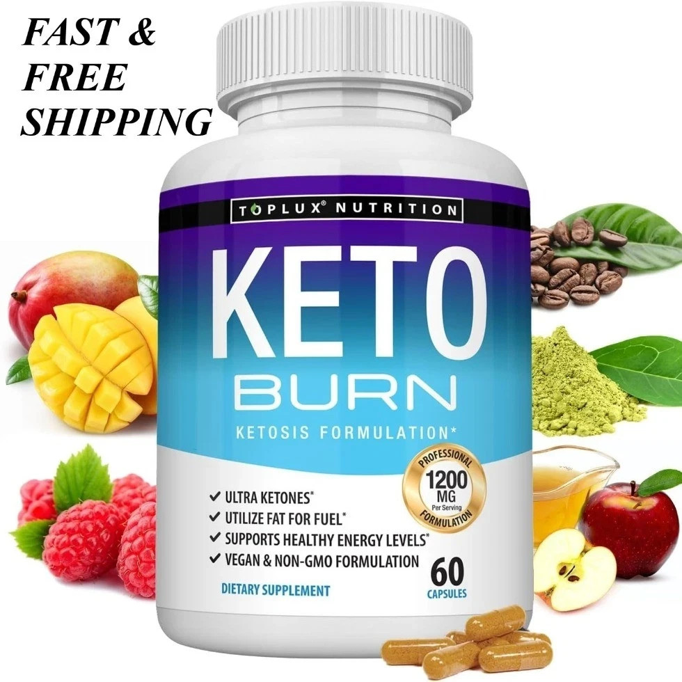 Toplux Nutrition Keto Burn 60 Caps 1200mg Ketosis Fat Burn Energy Support
