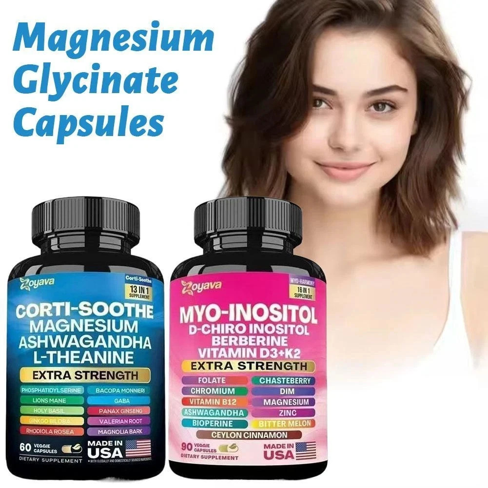 13-in-1 Cortisol & Myo-Inositol Supplement, Stress Support 150 Capsules