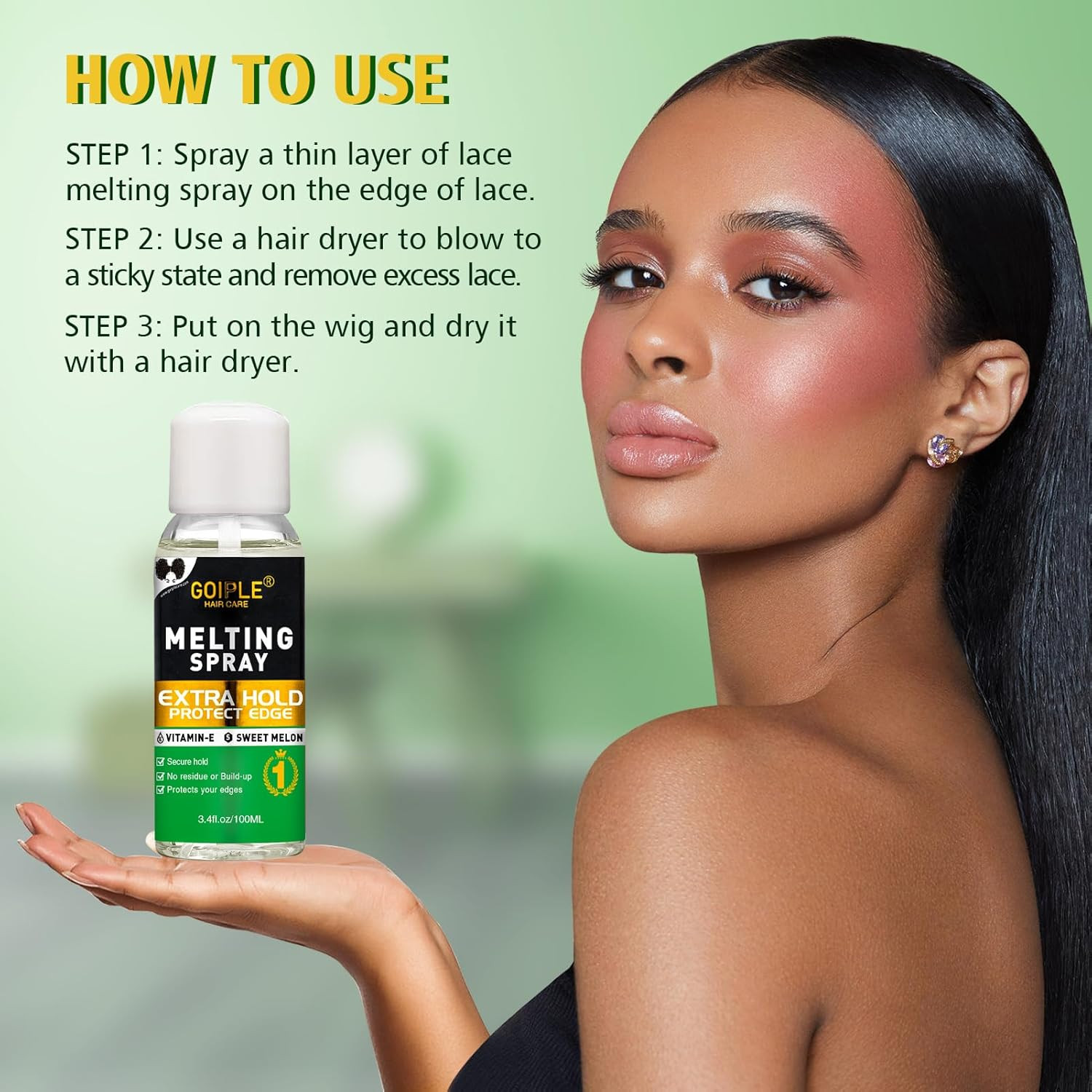 3.4 fl oz Lace Melting and Holding Spray Glue-Less Spray-3.4fl Oz